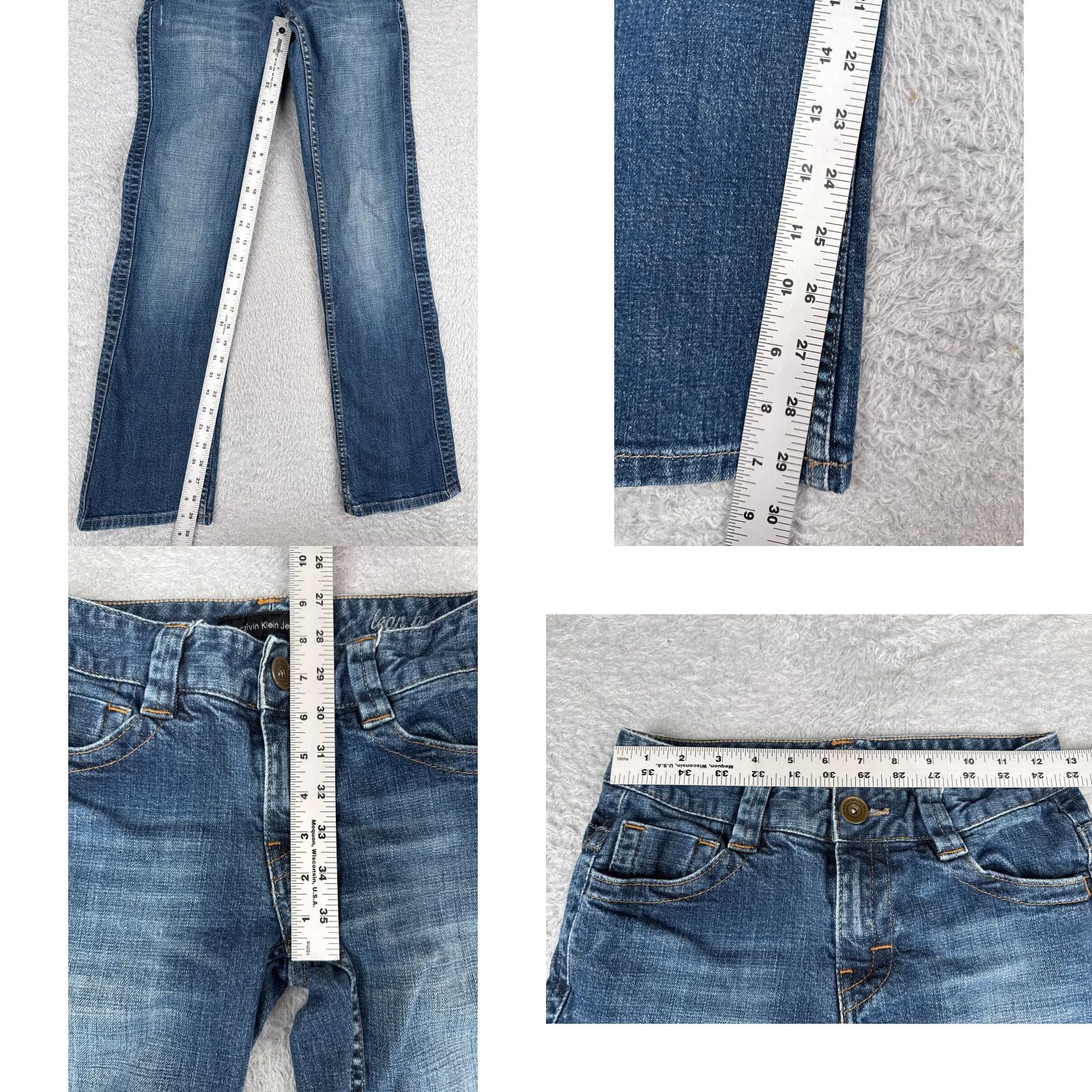 Calvin Klein Calvin Klein Jeans Women Denim Straight Jeans Blue 2 Low Rise Cotton Blend 25x30 5-Pocket Design Size 26" / US 2 / IT 38 - 8 Thumbnail
