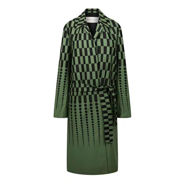 Dries Van Noten o1g2r1mq1024 Coat in Green & Black Size XS / US 0-2 / IT 36-38 - 1 Thumbnail