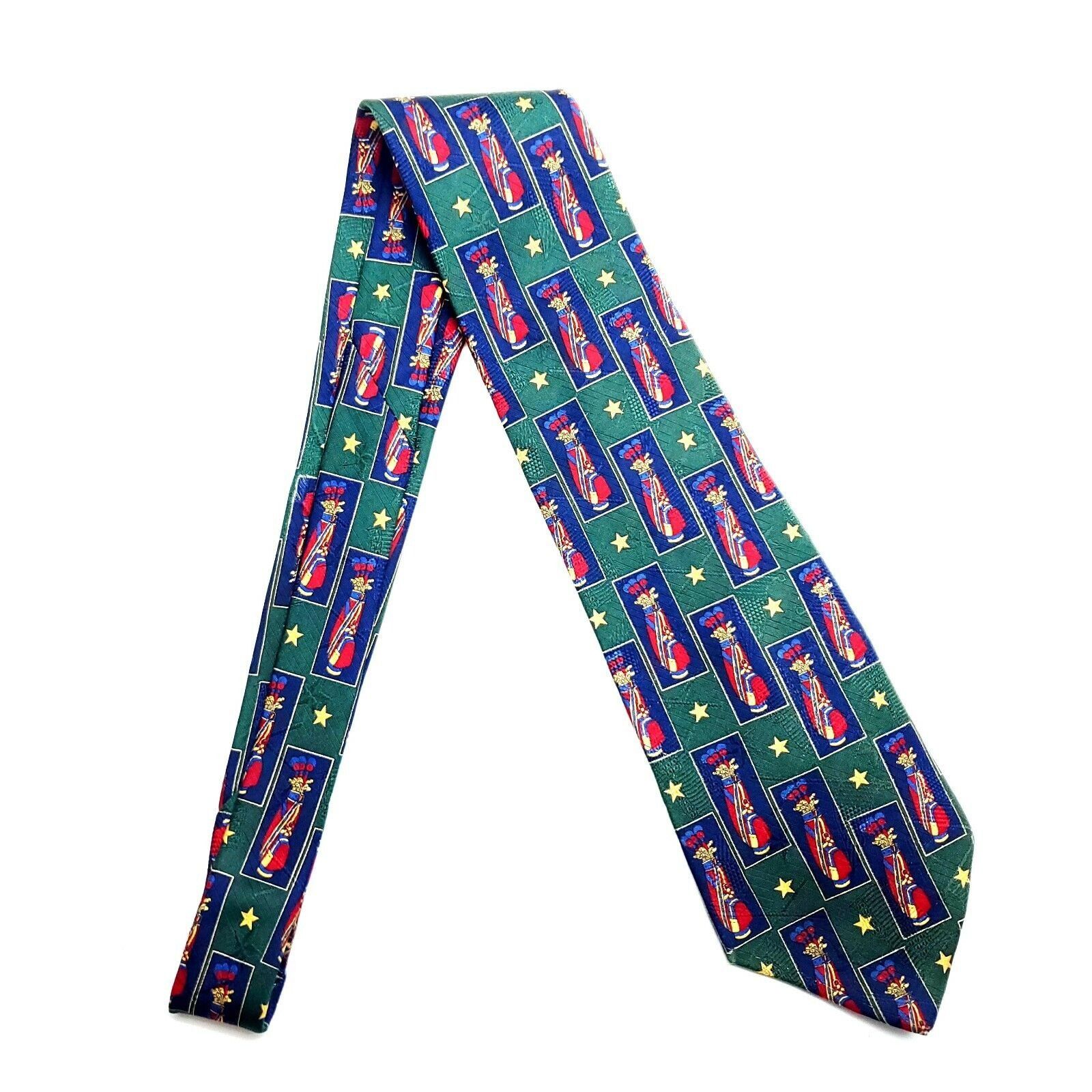Tommy Hilfiger Tommy Hilfiger Golf Clubs Green Novelty Tie Silk Wide Size ONE SIZE - 6 Thumbnail