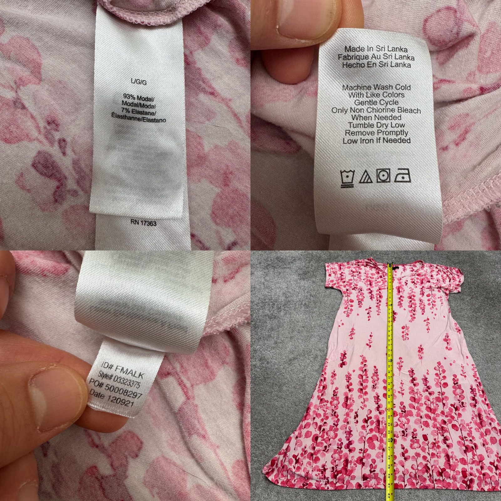 Donna Karan Donna Karan Sleepwear Nightgown Midi Dress Womens Large Pink Floral Bohemian Size L / US 10 / IT 46 - 8 Thumbnail