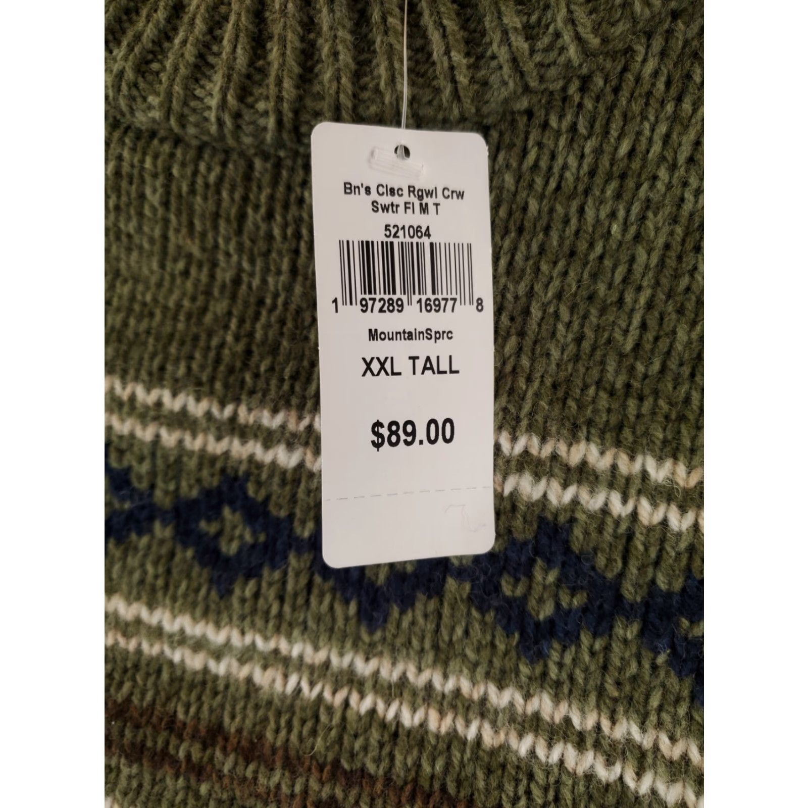 Vintage VINTAGE? LL Bean Sweater Nordic Lambs Wool Reindeer Green Crew Neck Mens XXL Tall NWT Size US XXL / EU 58 / 5 - 3 Thumbnail