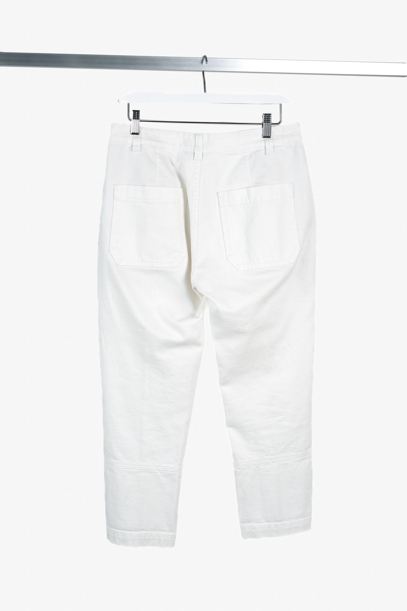 Brunello Cucinelli Brunello Cucinelli White Cotton Straight-Leg Jeans Size 31" - 2 Thumbnail