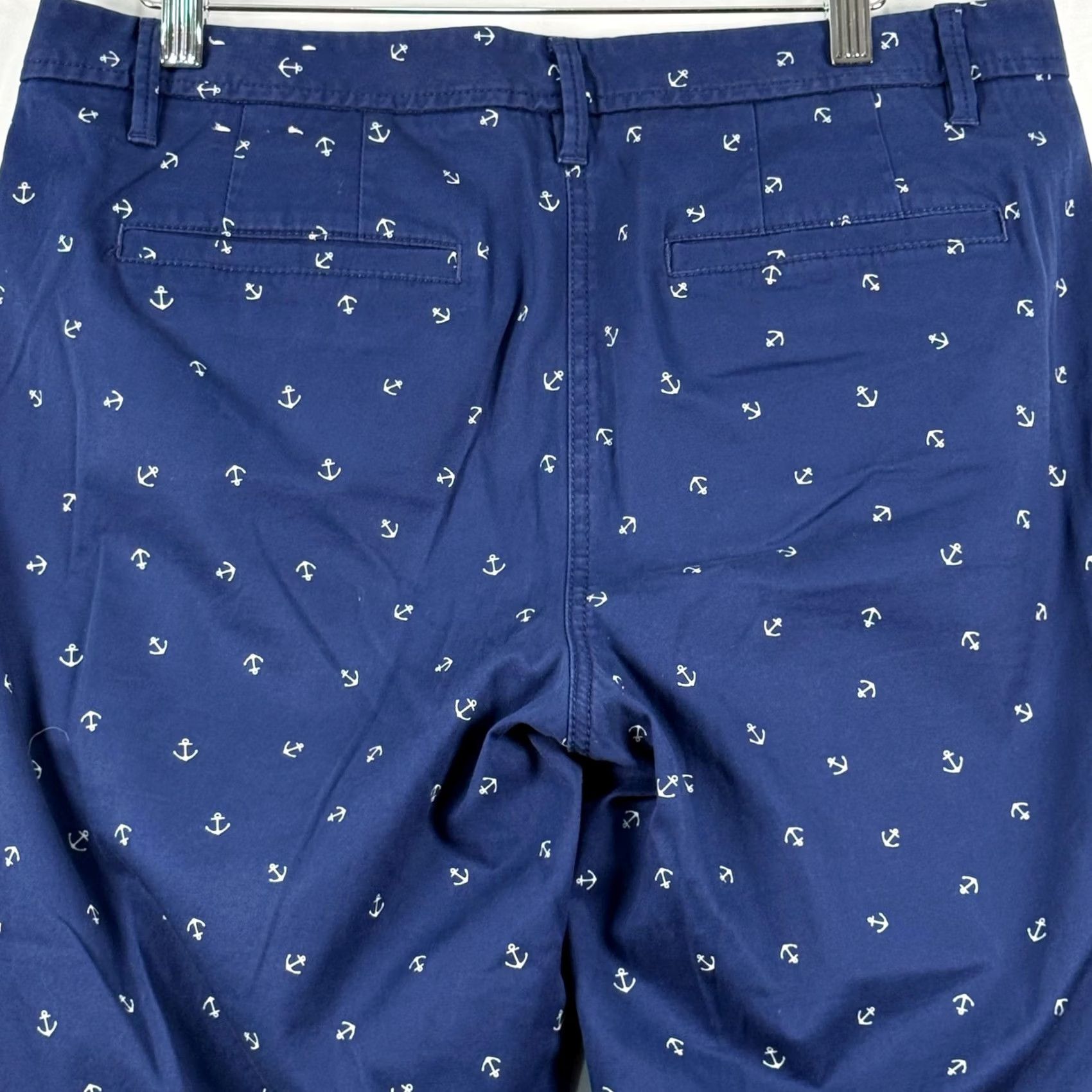 Talbots Talbots Womens 8 Relaxed Chino Pants Navy Blue Anchor Print Nautical Preppy Size 30" / US 8 / IT 44 - 3 Thumbnail
