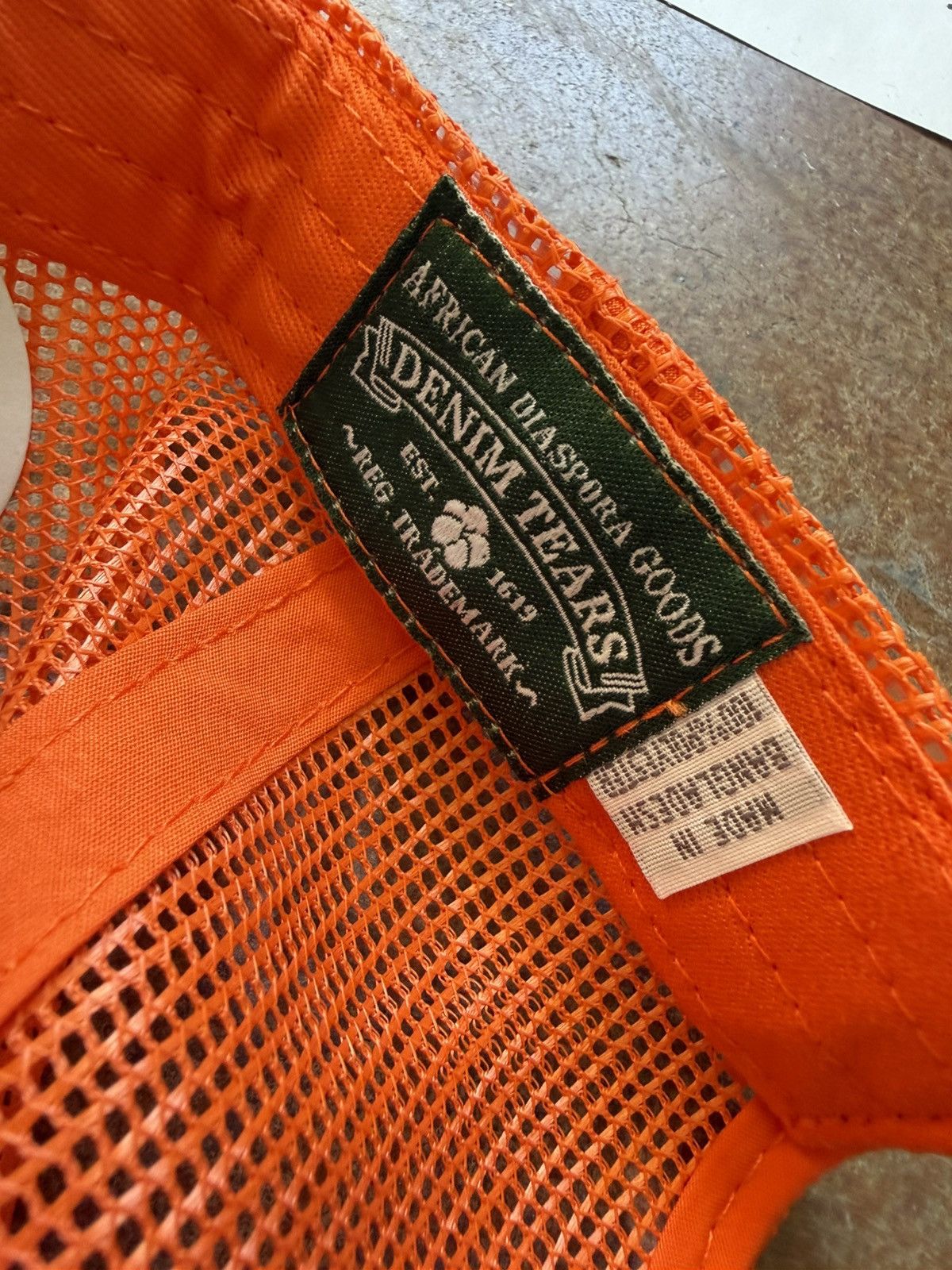 DENIM TEARS Denim Tears ADG Trucker Hat Orange Size ONE SIZE - 7 Thumbnail