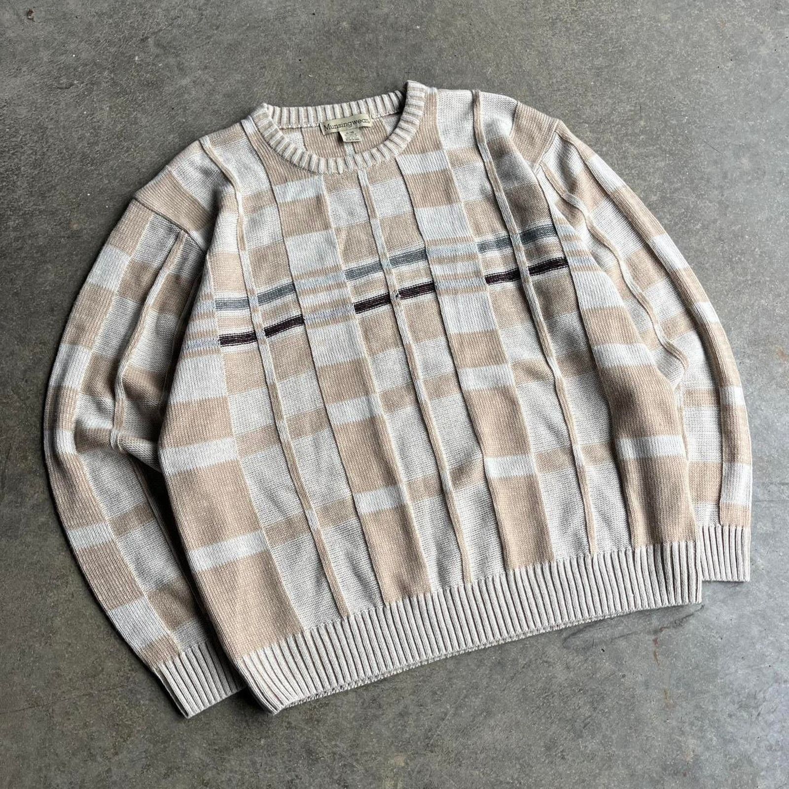 Vintage vintage 200s checkered chunky knit sweater Size US XL / EU 56 / 4 - 2 Thumbnail