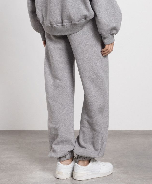 The Attico o1s22i1n1024 Melange Cotton Sweatpant in Grey Size 25" / US 0 / IT 36 - 4 Thumbnail
