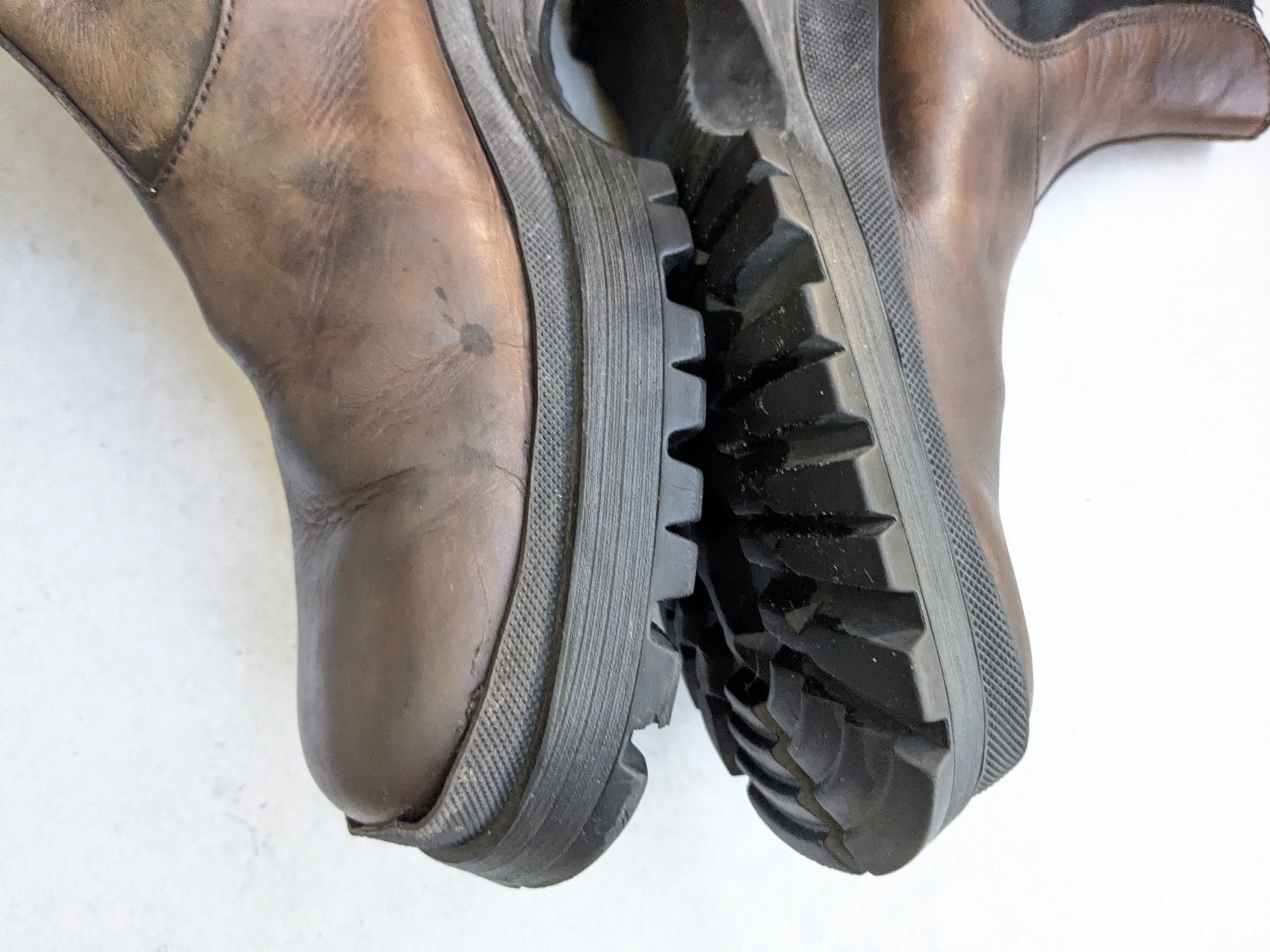 Prada Brixxen Chelsea Boots Brown 9 Leather Chunky Platform Y2K Size US 9 / EU 42 - 9 Thumbnail