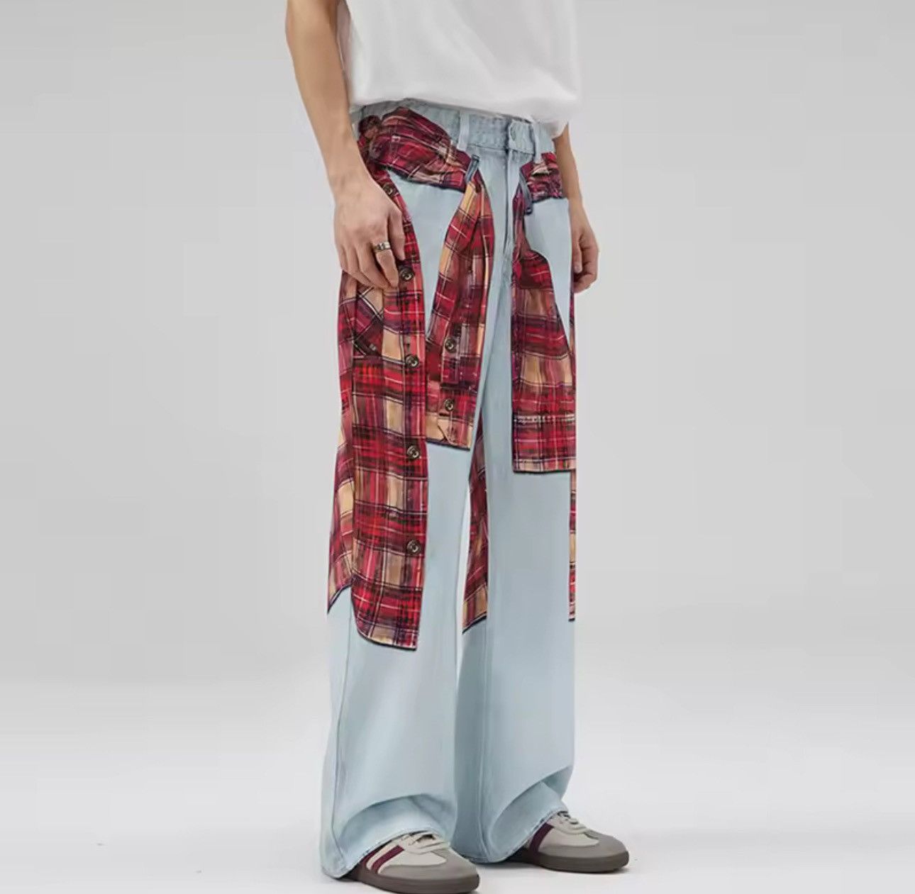 Jean Streetwear Design Retro Style Loose Printing Jeans Size US 30 / EU 46 - 5 Thumbnail