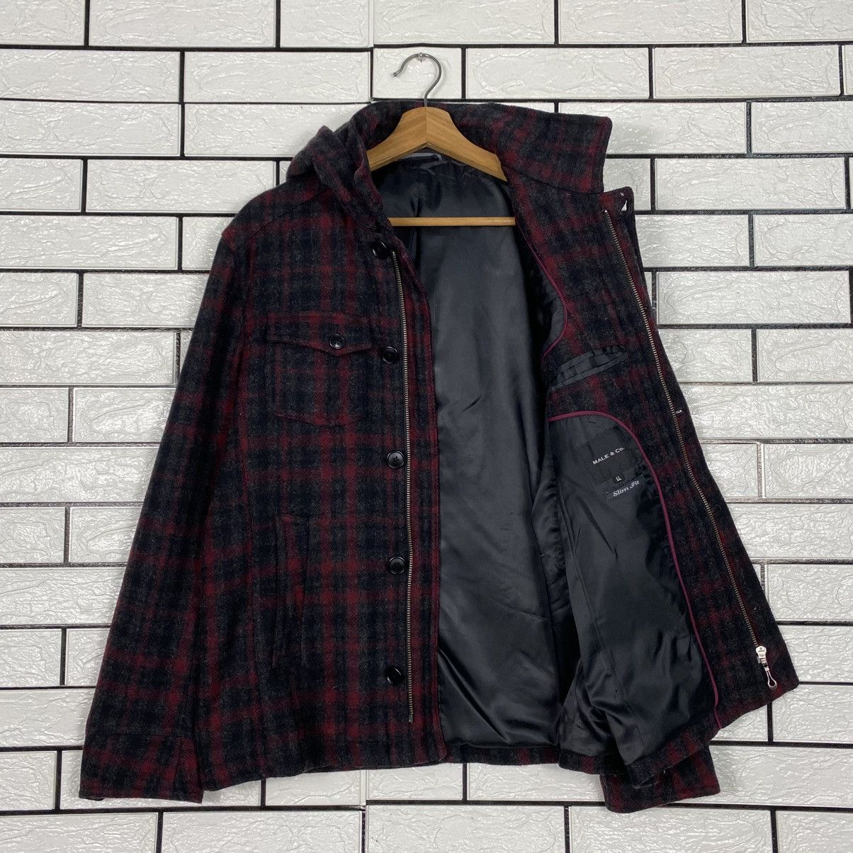 Japanese Brand 📌Vintage Wool Bomber Jacket Male & Co Tartan Issey Miyake Size US L / EU 52-54 / 3 - 13 Thumbnail