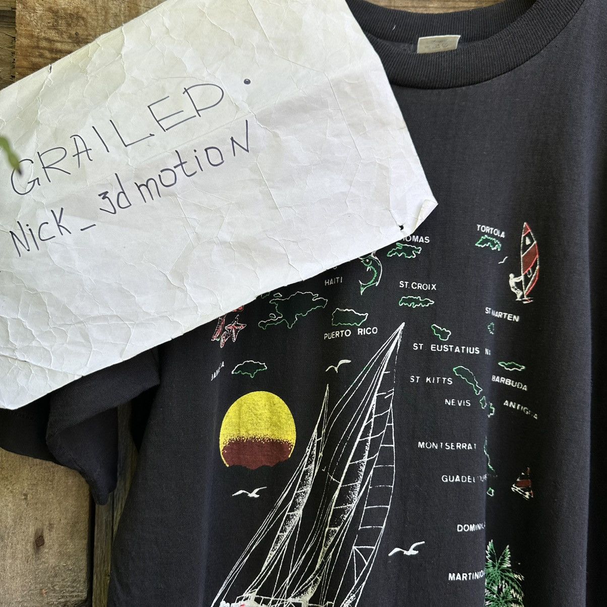 Caribbean × Vintage Vintage 1980s The Caribbean Connection Single Stitch Tee Size US L / EU 52-54 / 3 - 10 Thumbnail