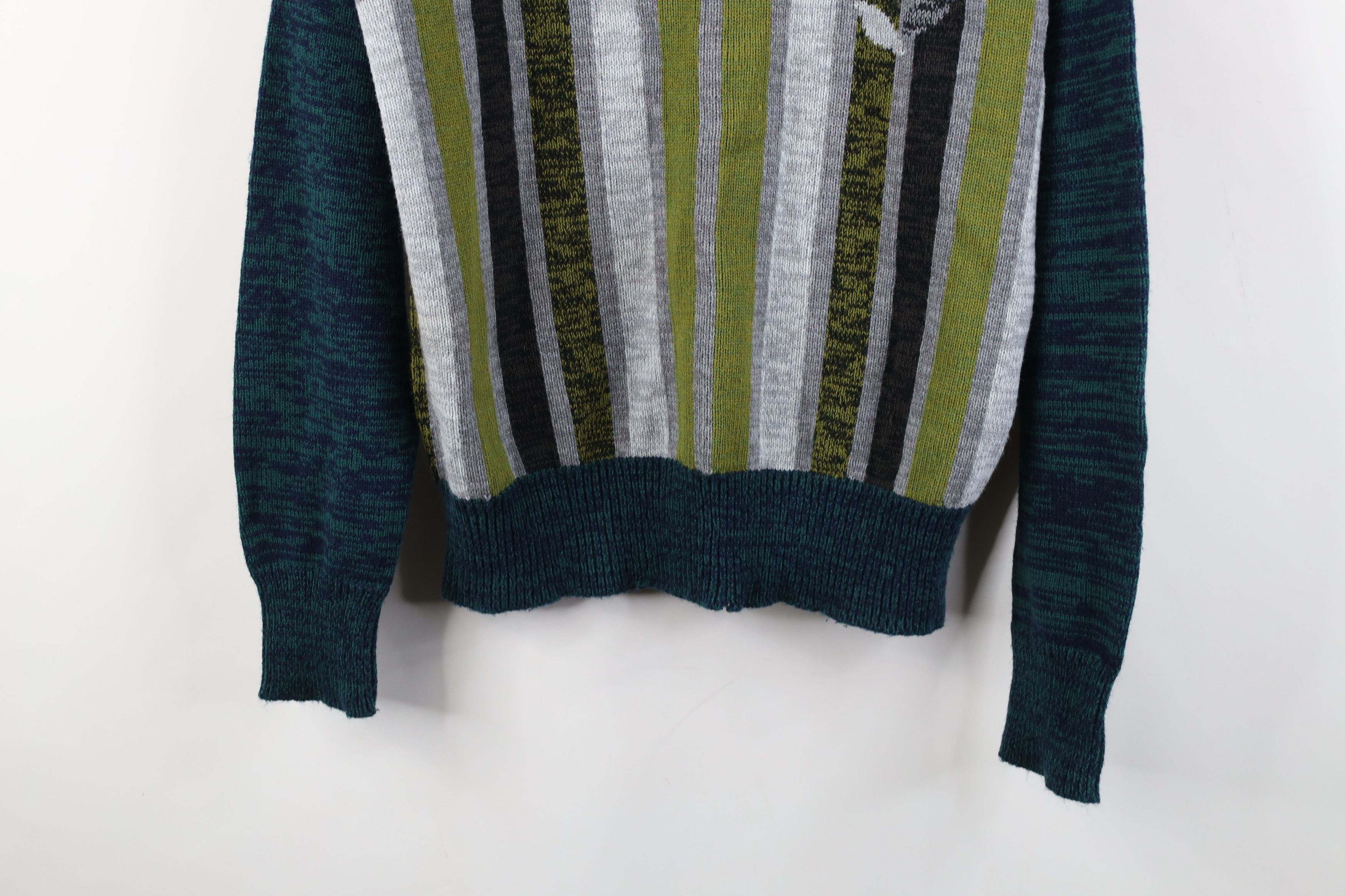 Vintage Vintage 70s Mid Century Modern MCM Leaf Knit V-Neck Sweater Size L / US 10 / IT 46 - 3 Thumbnail