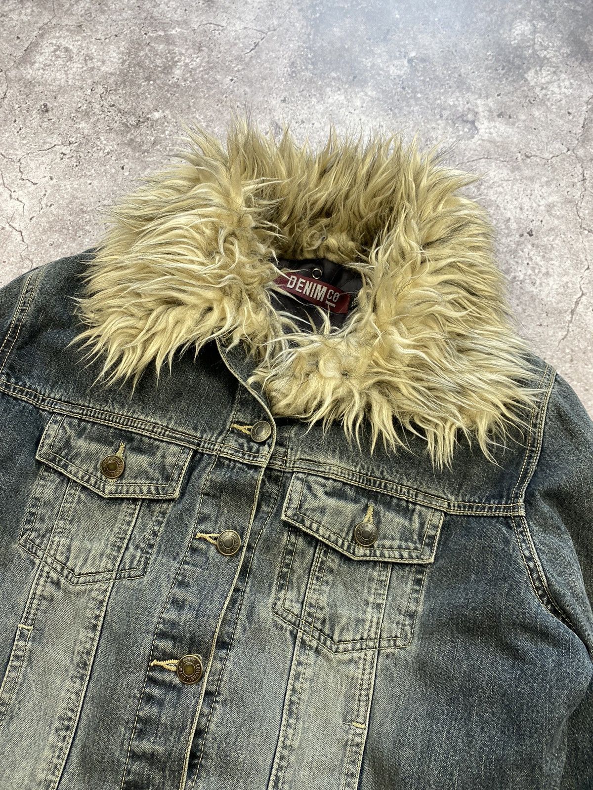 Beauty Beast -vintage Y2K Fur Collar Cropped Denim ifsixwasnine LGB Size US S / EU 44-46 / 1 - 5 Thumbnail