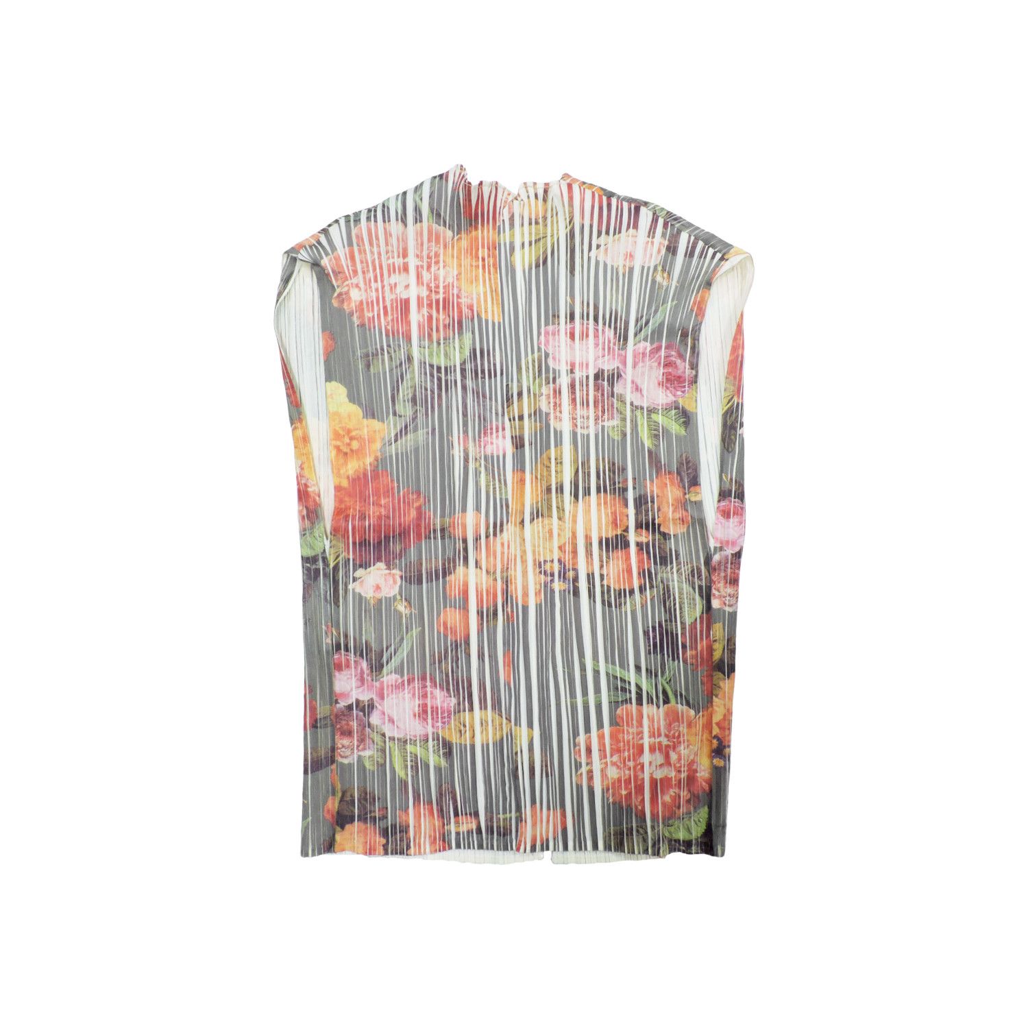 Issey Miyake 90’S ISSEY MIYAKE PLEATS PLEASE FLORAL TANK TOP VEST SHIRT Size L / US 10 / IT 46 - 2 Thumbnail