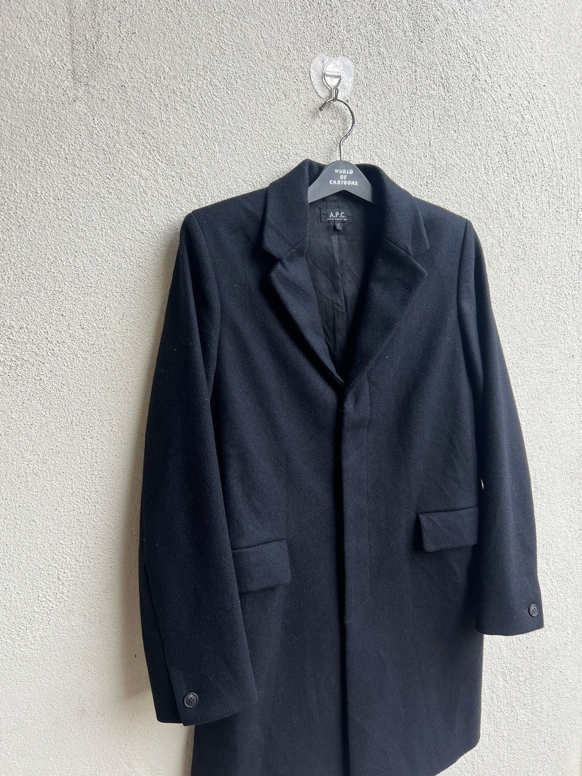 A.P.C. RARE! Archive 1998 A.P.C. France Black Wool Overcoat Jacket Size US S / EU 44-46 / 1 - 8 Thumbnail