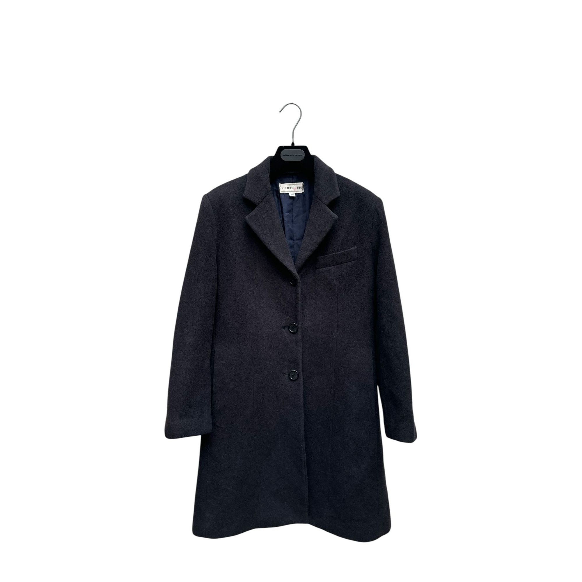 Helmut Lang 1990s Navy Wool Coat Size S / US 4 / IT 40 - 1 Thumbnail