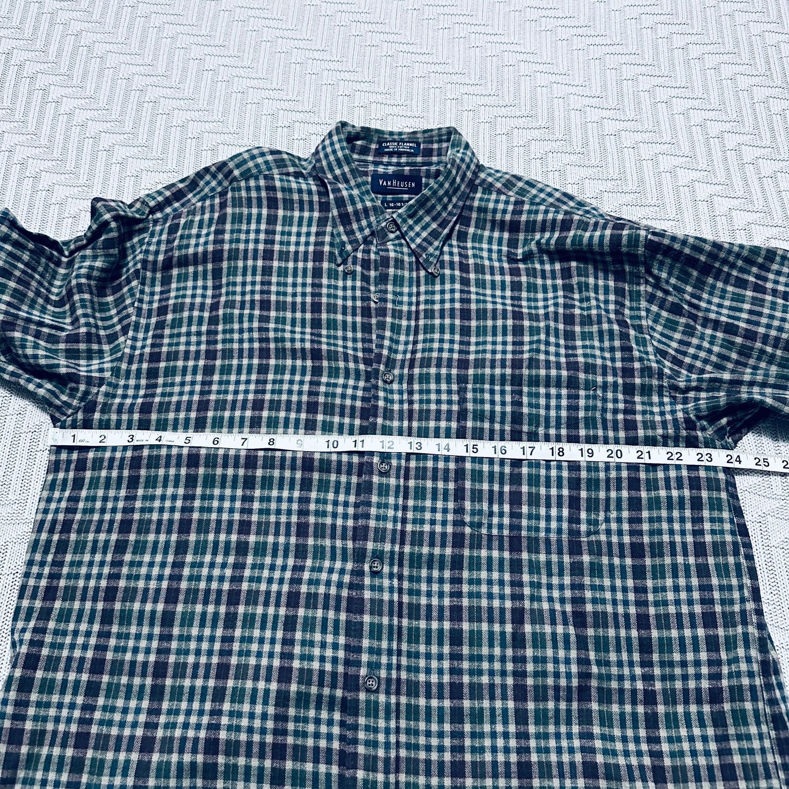 Van Heusen Van Heusen green plaid flannel button down Size US L / EU 52-54 / 3 - 6 Thumbnail