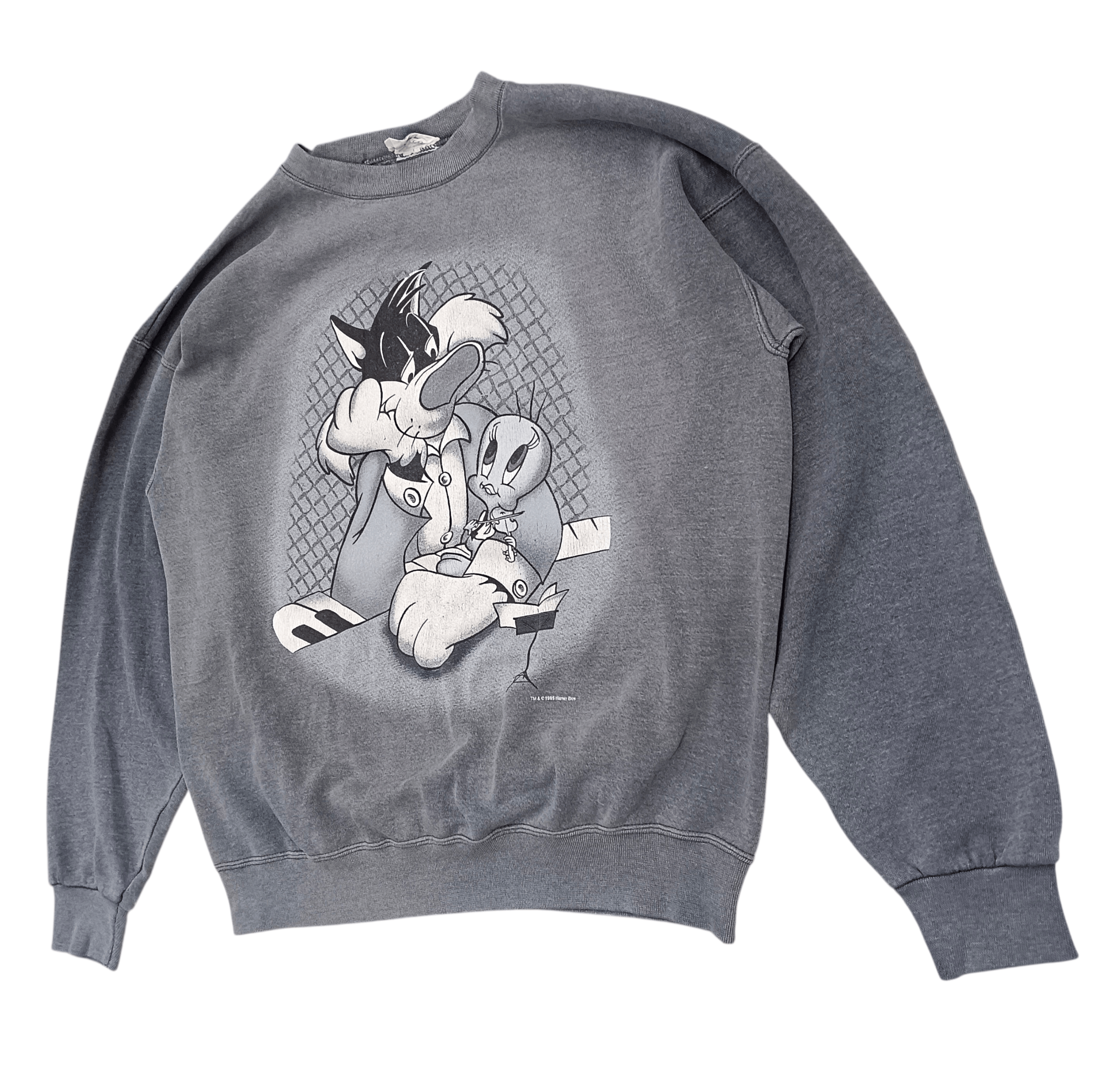 Warner Bros Sunfaded Vintage 90s Sylvester And Tweety Sweatshirt Size US L / EU 52-54 / 3 - 2 Thumbnail