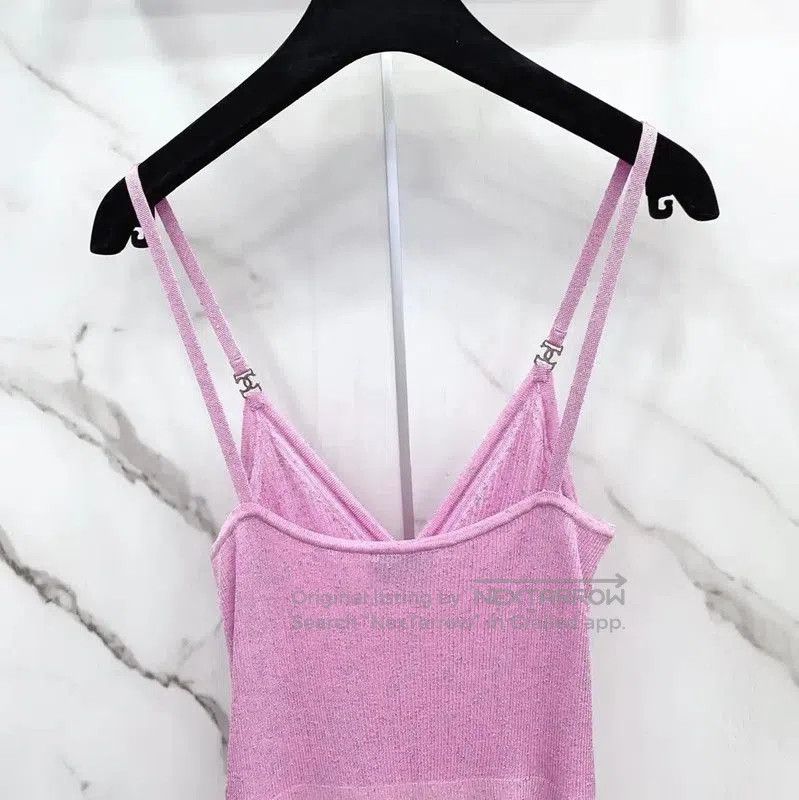 Chanel Chanel Pink Viscose Women's Dress Size S . Size S / US 4 / IT 40 - 6 Thumbnail