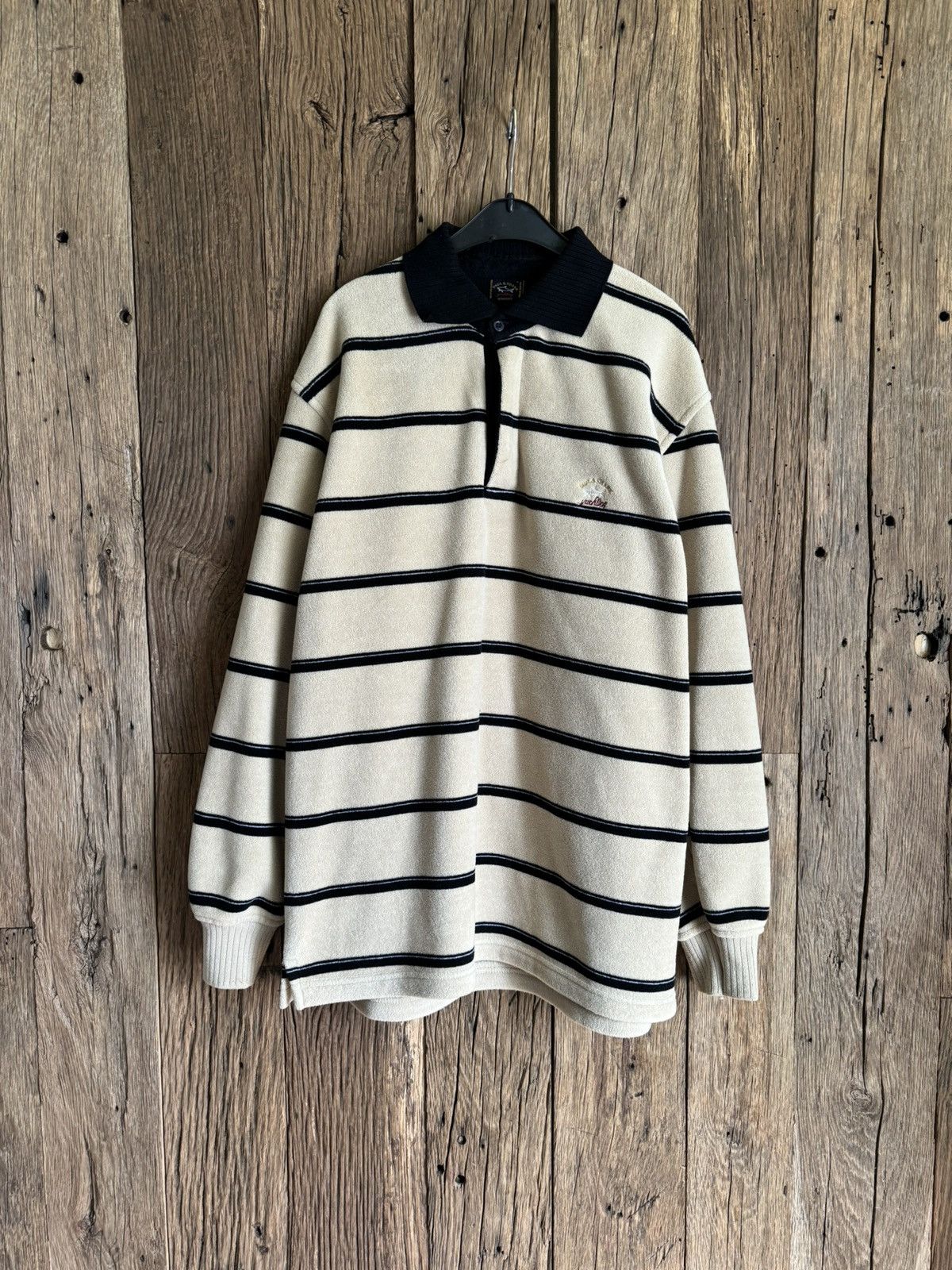 Paul & Shark × Vintage Vintage 90s Paul & Shark Teddy Fleece Long Sleeve Polo Size US L / EU 52-54 / 3 - 2 Thumbnail