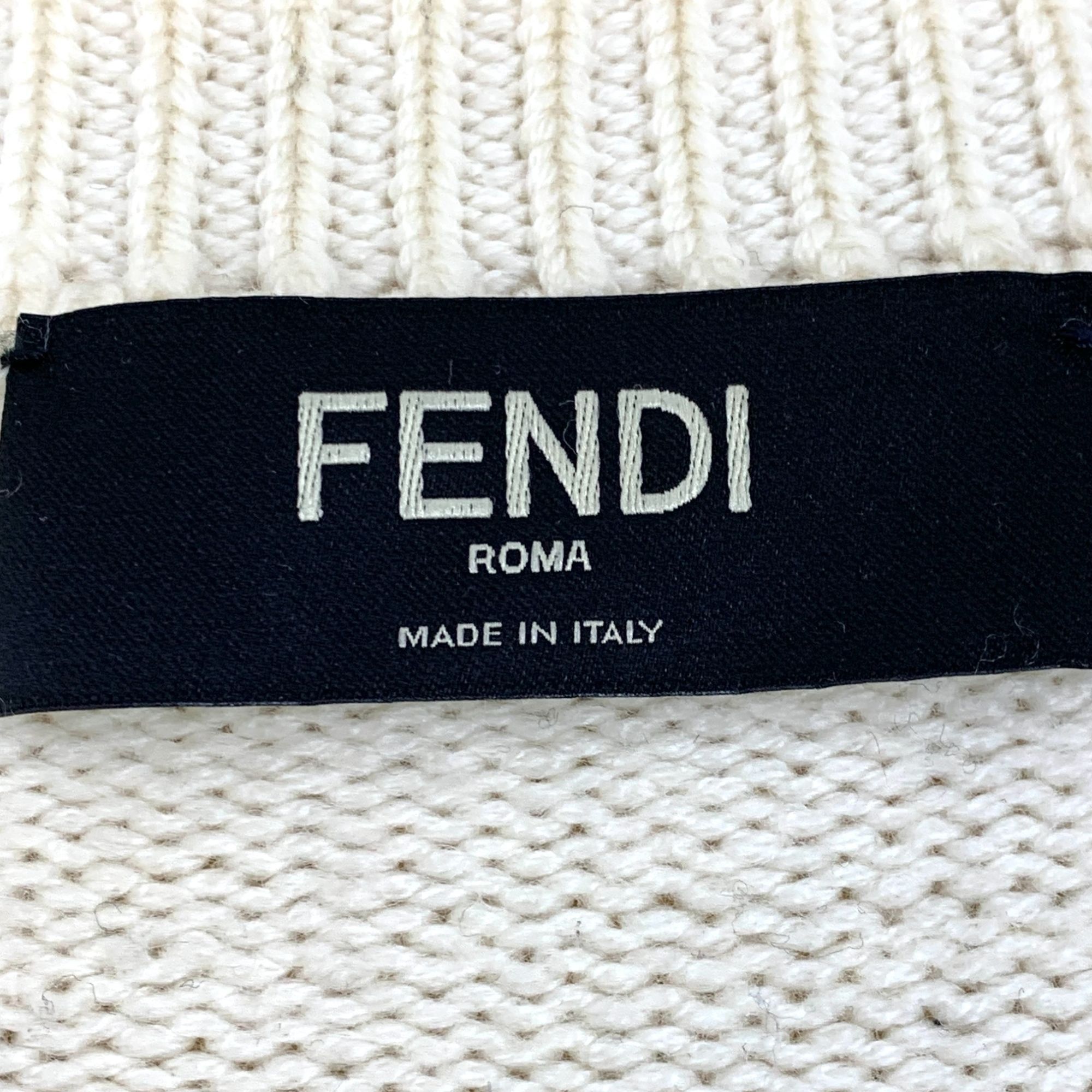 Fendi Fendi Beige Wool Long-Sleeve Logo Sweater XL Round-Neck Made Size US XL / EU 56 / 4 - 2 Thumbnail