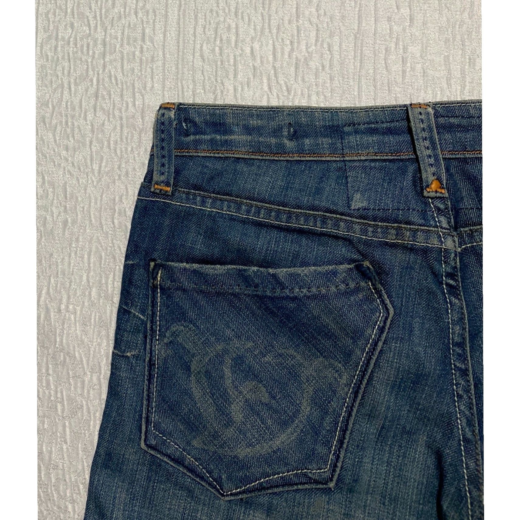 Vintage Vigoss Studio Jeans Womens 26 Blue Denim Low Rise Distressed Whiskers P20151 Size 26" / US 2 / IT 38 - 5 Thumbnail