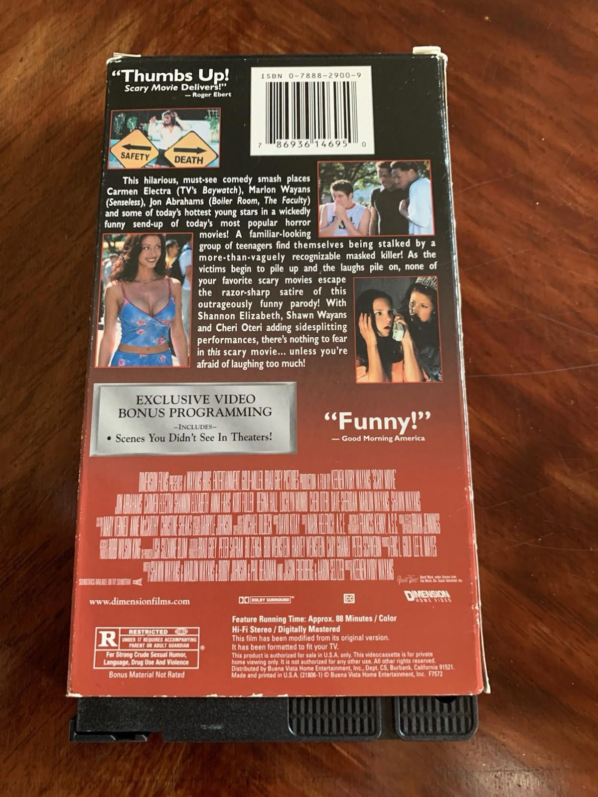 Other Scary Movie VHS Tape Rated R. Dimension Home Video Size ONE SIZE - 2 Thumbnail