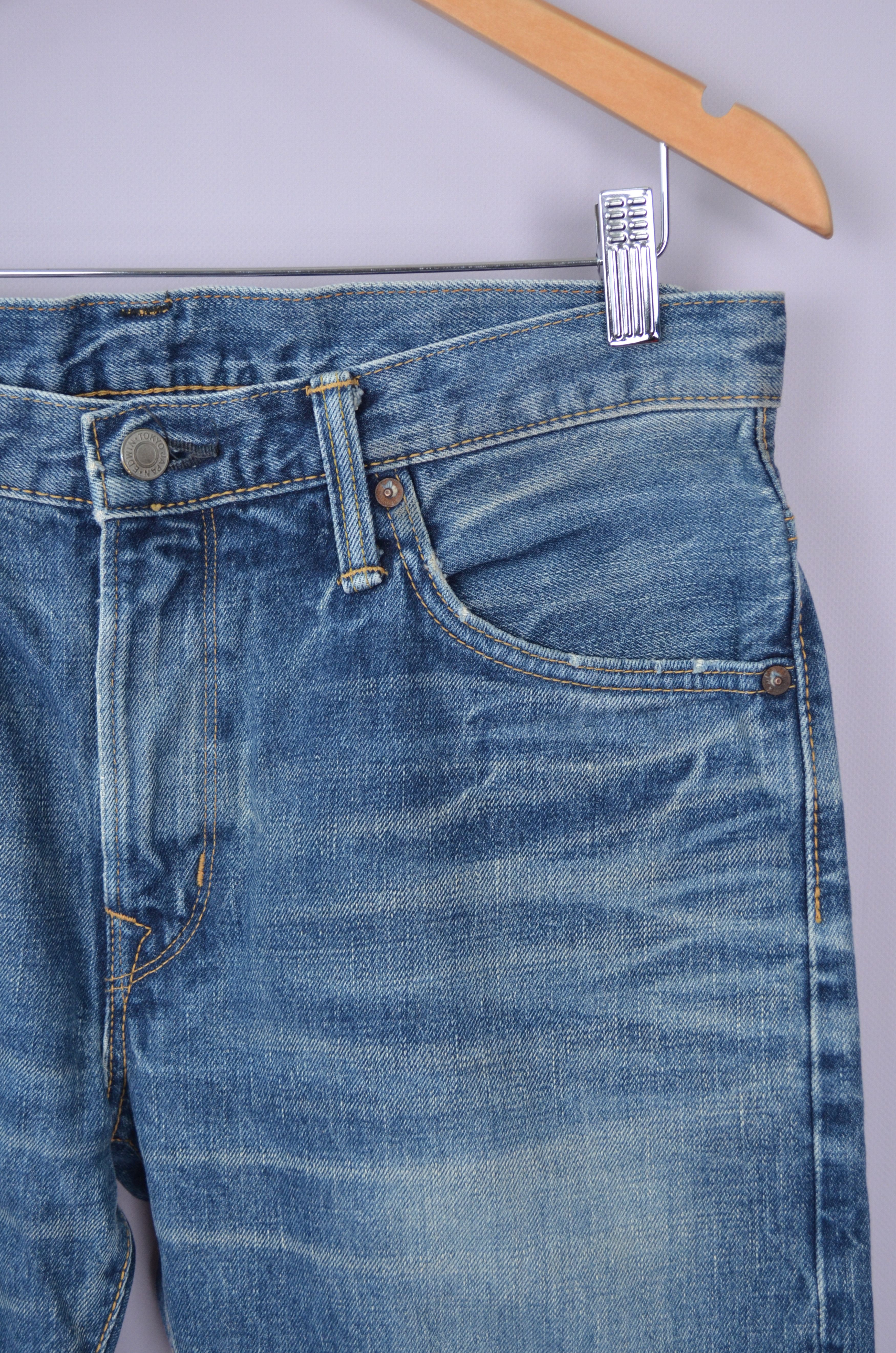 Designer × Edwin Edwin 53RV Rainbow Selvedge Denim Blue Jeans Size W31 L33 Size US 31 - 4 Thumbnail