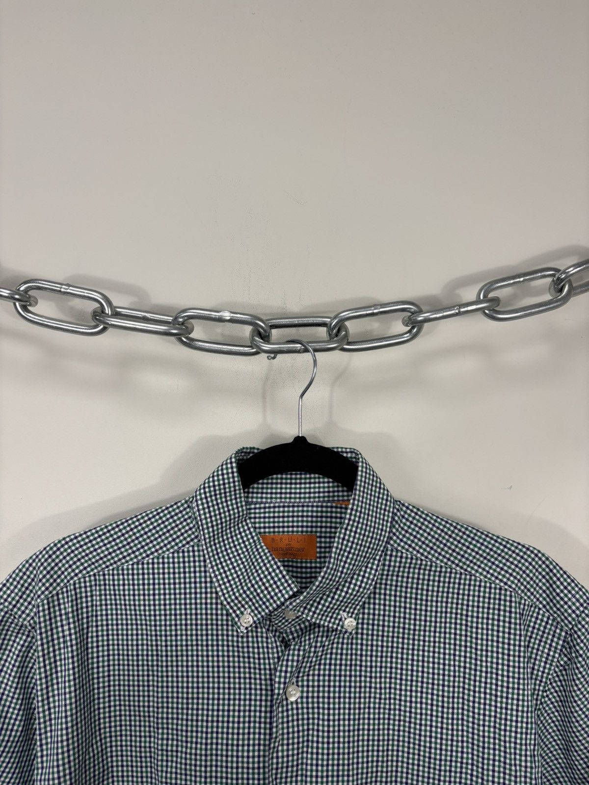 Other Bruli Swiss Made Men’s Gingham Check Short Sleeve Shirt Size US L / EU 52-54 / 3 - 8 Thumbnail