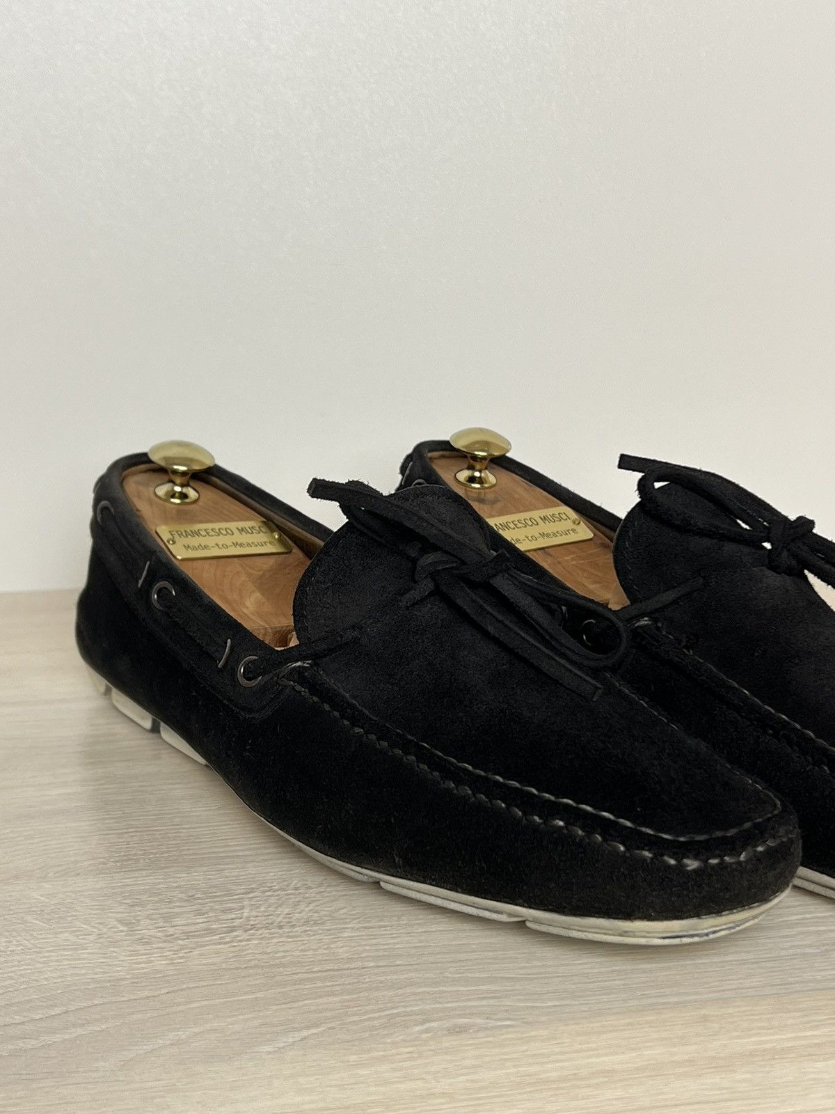 Prada Prada Black Suede Driving Loafers with Laces – Size 9,5 Size US 9.5 / EU 42-43 - 6 Thumbnail
