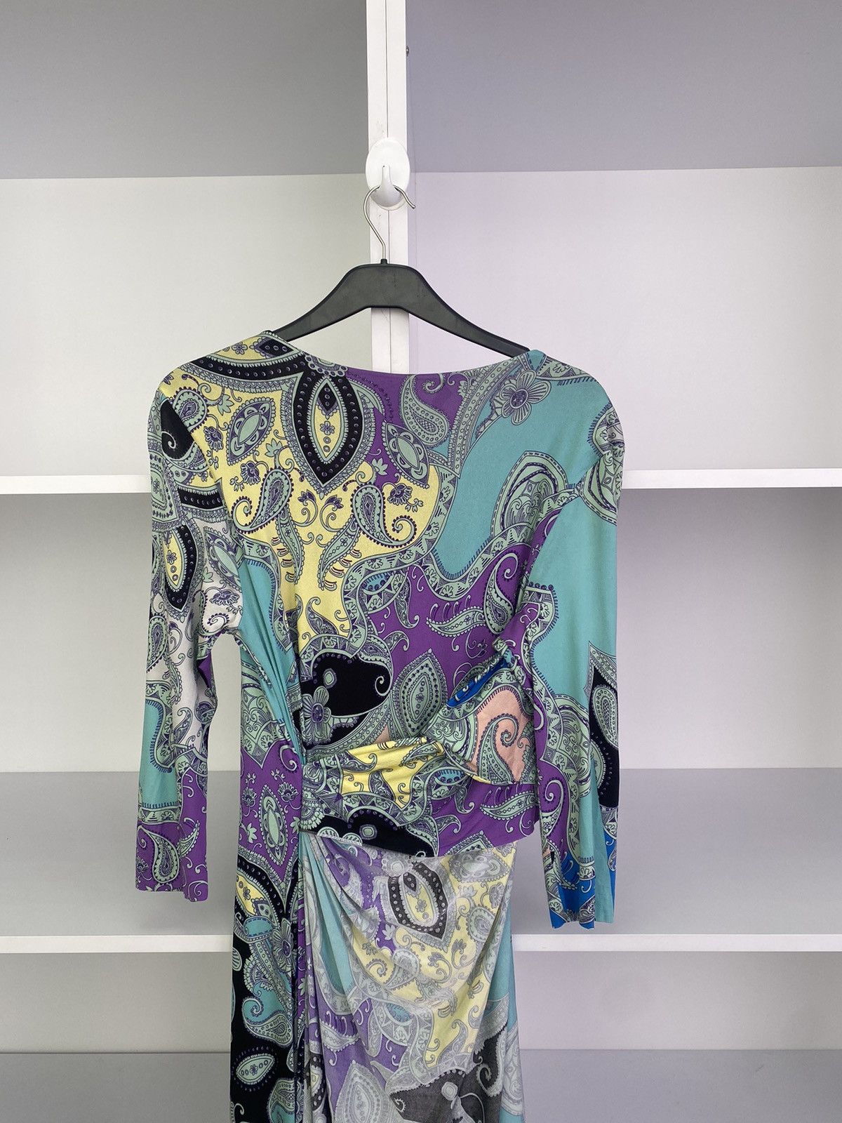 Designer × Etro × Vintage Vintage ETRO Ornament Printed Flared Pleated V Dress Womens Size XL / US 12-14 / IT 48-50 - 10 Thumbnail