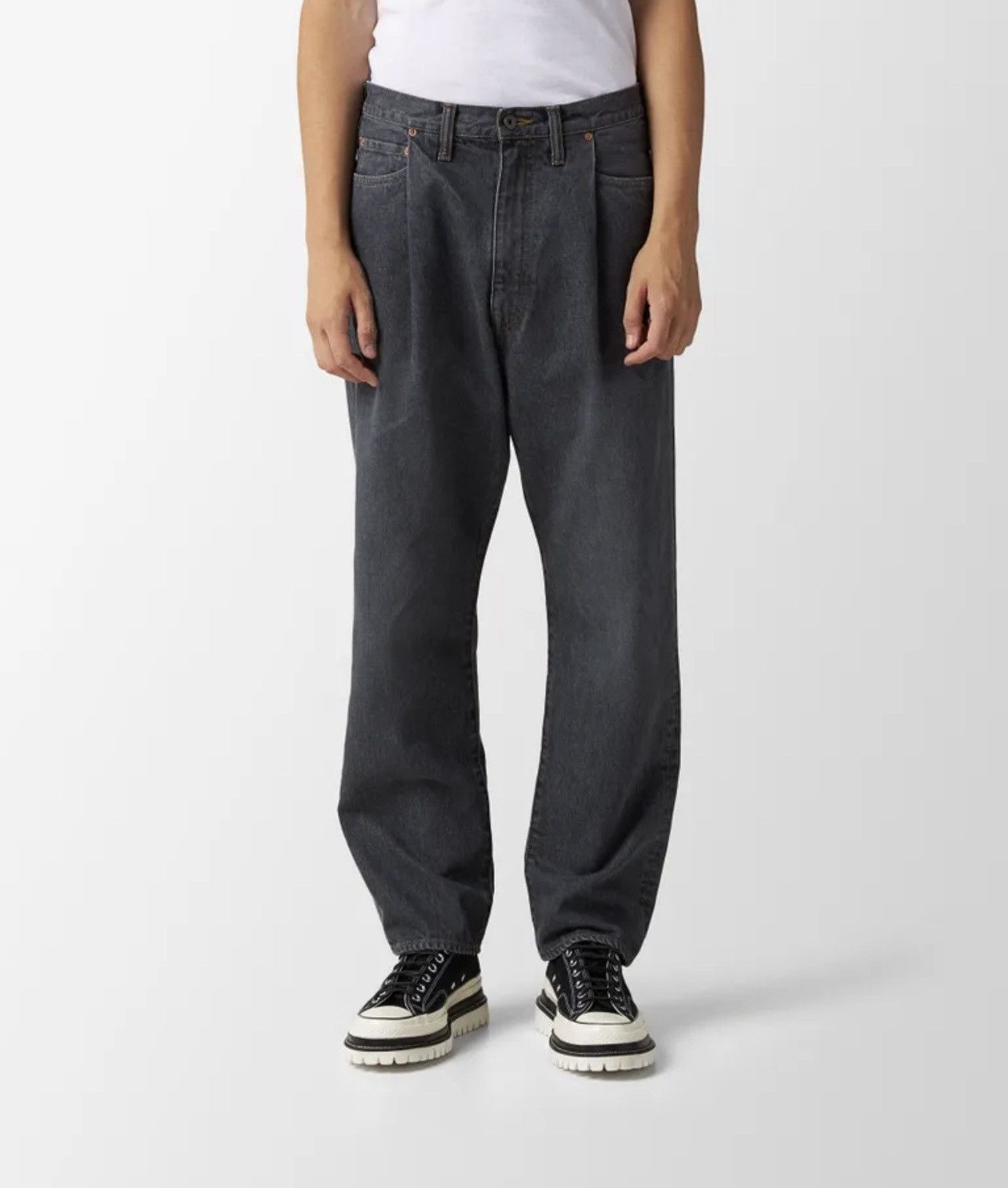 KAPITAL 14oz Black Denim 5P Coney Okagilly Jeans - Black