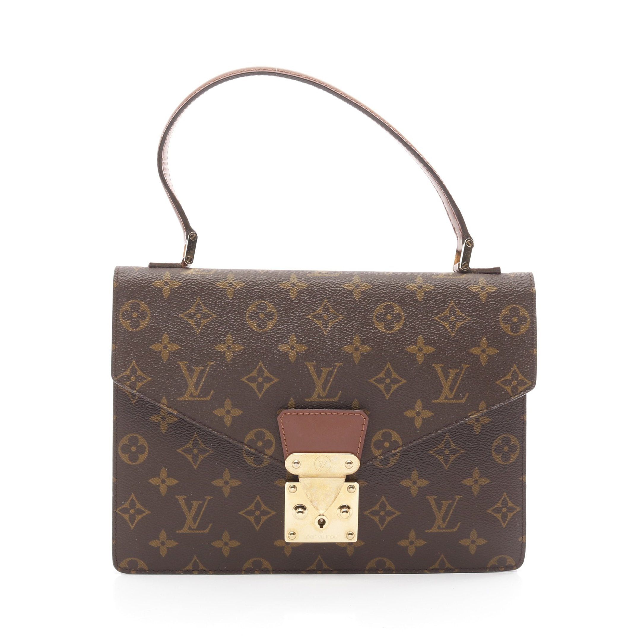 Louis Vuitton Concorde Monogram Handbag Leather Brown