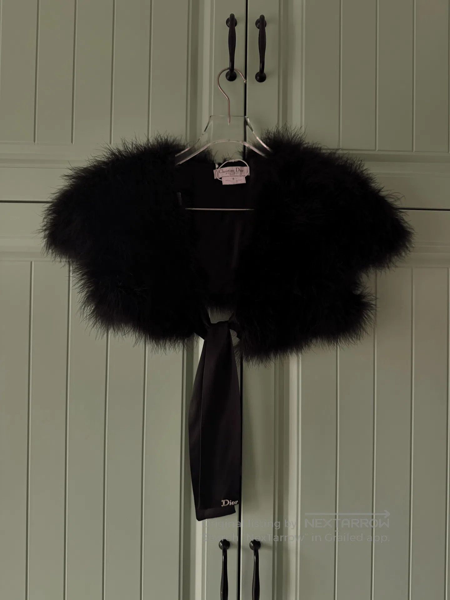 Dior Christian Dior Black Feather Coat. Size S / US 4 / IT 40 - 1 Thumbnail