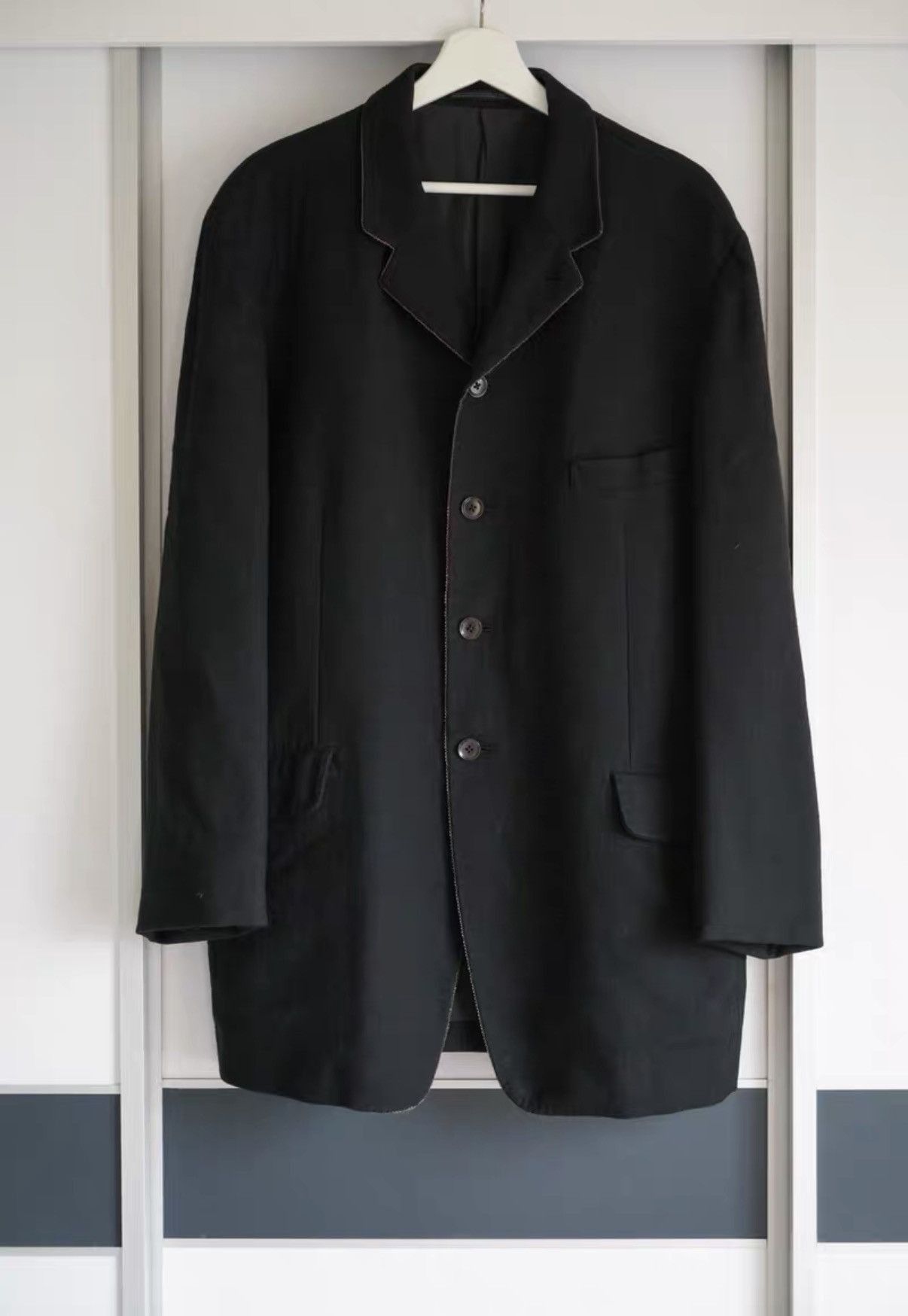 Yohji Yamamoto Black Button-Front Light Jacket Size L Size US L / EU 52-54 / 3 - 1 Thumbnail