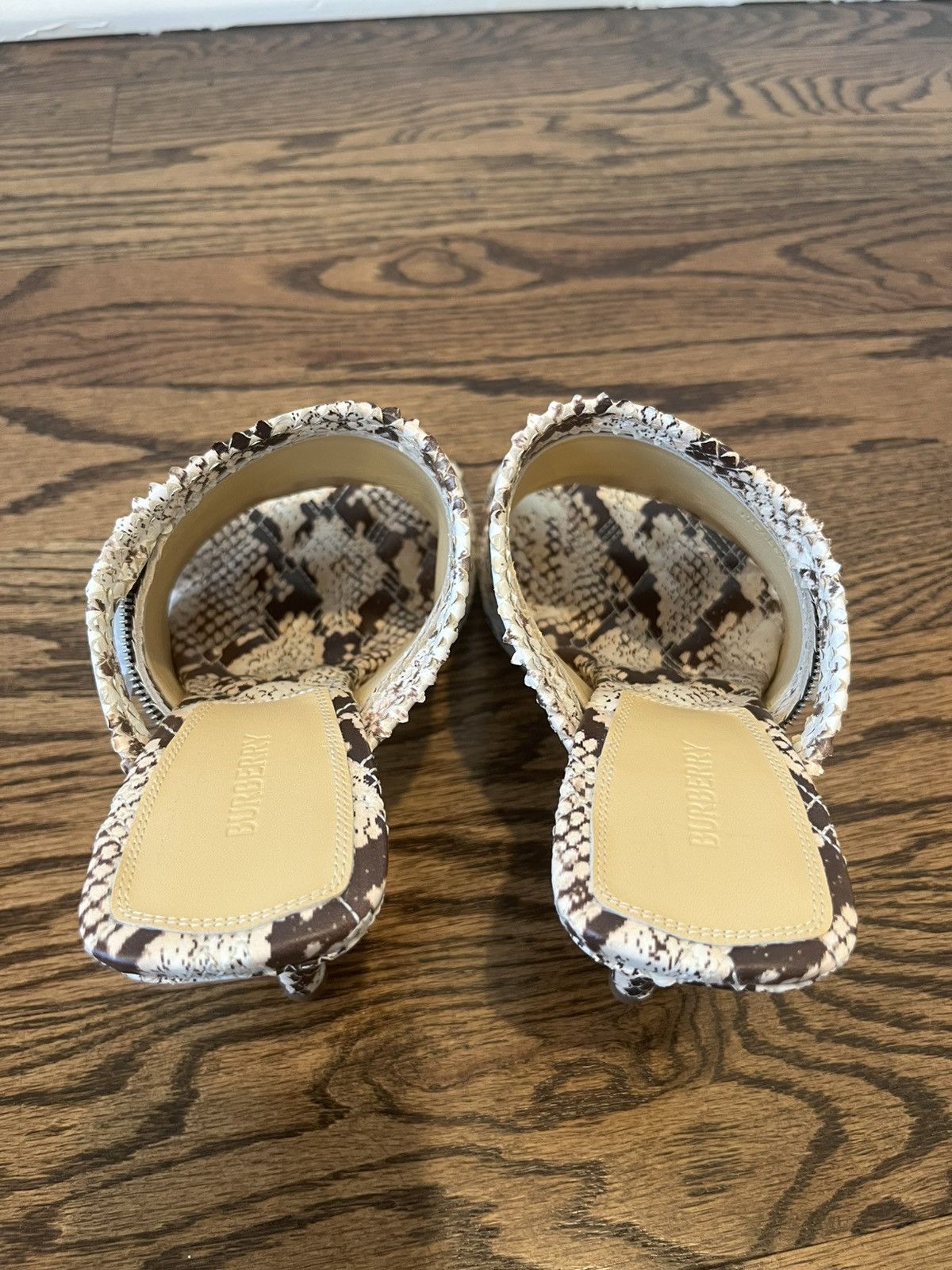 Burberry Burberry Python Print Leather Peep Sandals Size US 8 / IT 38 - 15 Thumbnail
