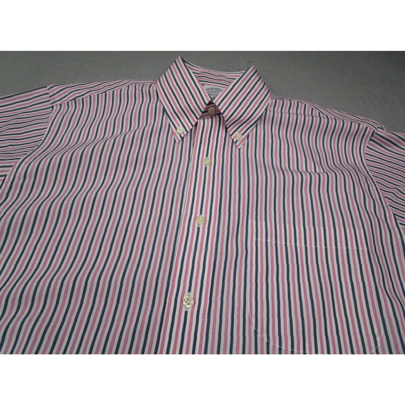 Brooks Brothers Brooks Brothers Regents Dress Shirt Mens 16 35 Pink Striped Non-Iron Button Up Classic Cuff 100% Cotton Shirt Size 34R - 2 Thumbnail