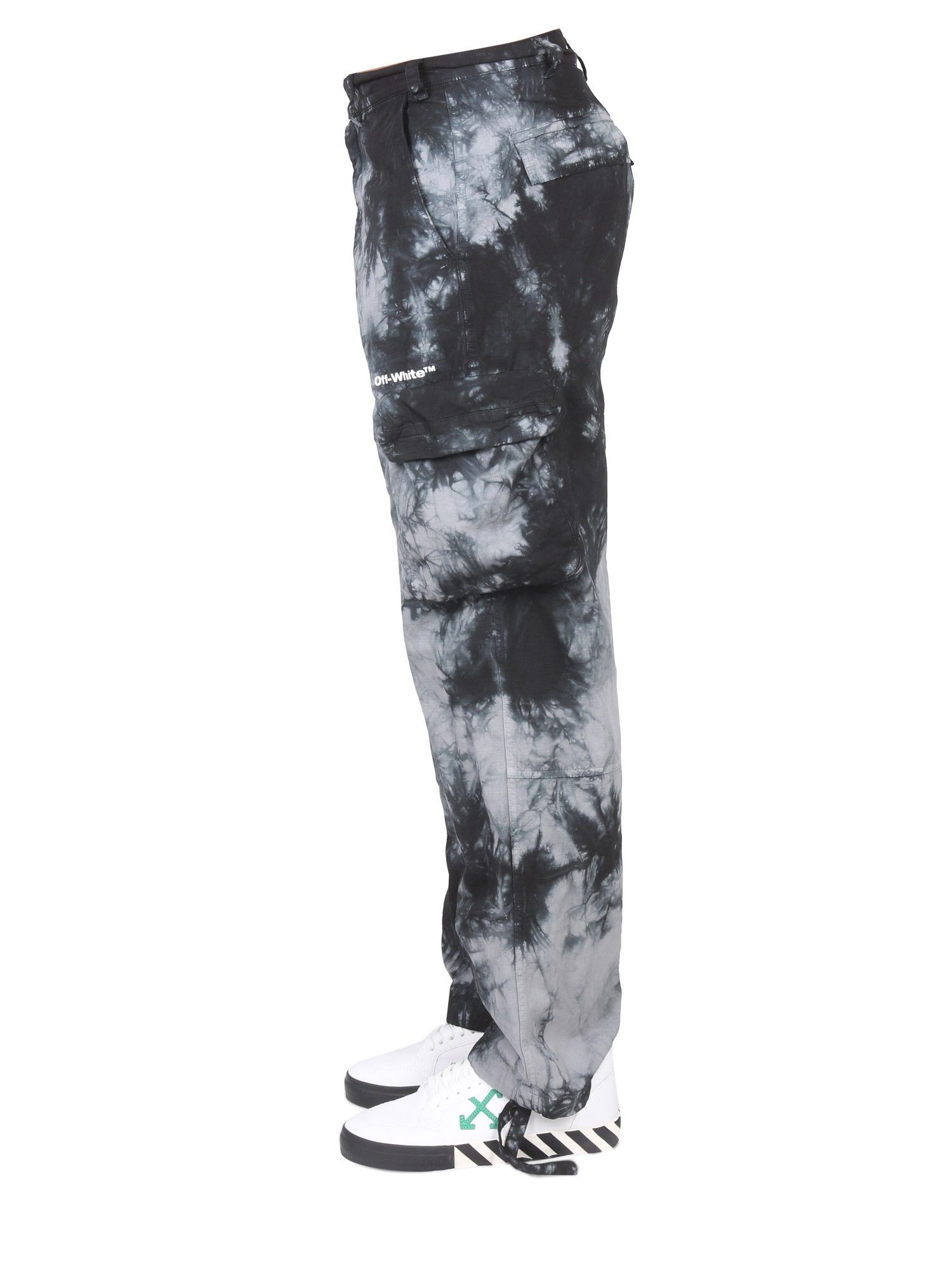 Off-White o1y0225 Logo Cargo Pant in Black/Grey Size US 30 / EU 46 - 2 Thumbnail