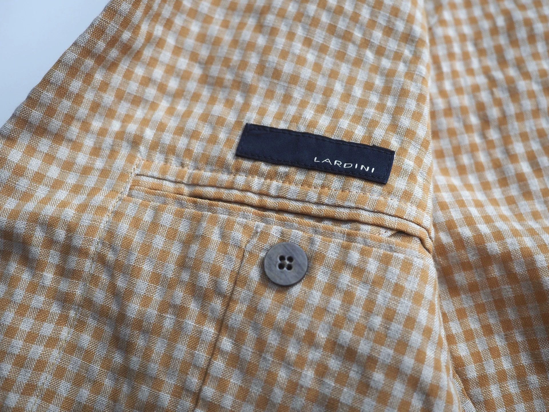 Lardini LARDINI Yellow Plaid Wool/Linen Blazer Size 44R - 5 Thumbnail