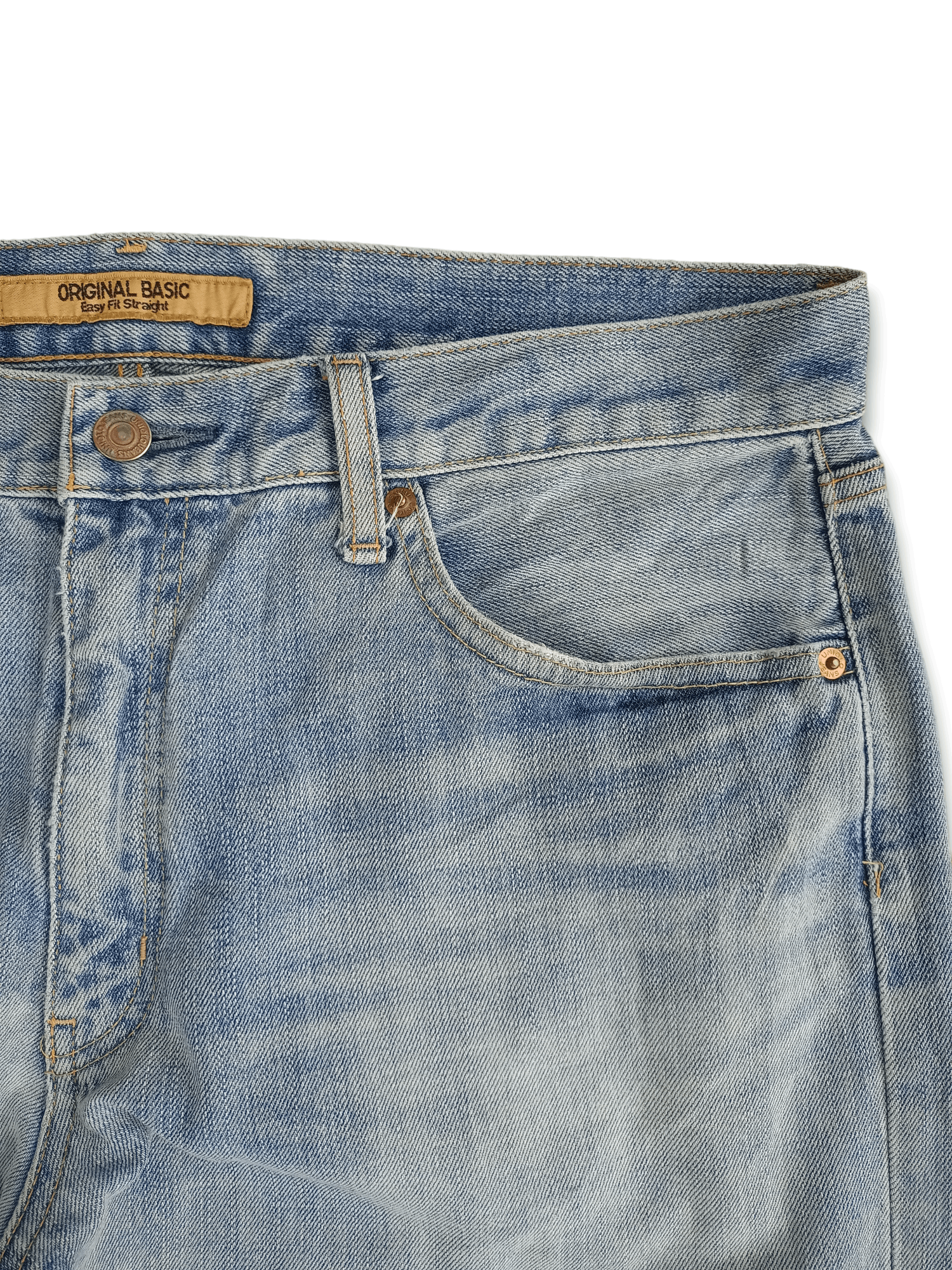 Japanese Brand × Uniqlo S003 Japanese Uniqlo Blue Wash Distressed Baggy Jeans Size US 35 - 5 Thumbnail