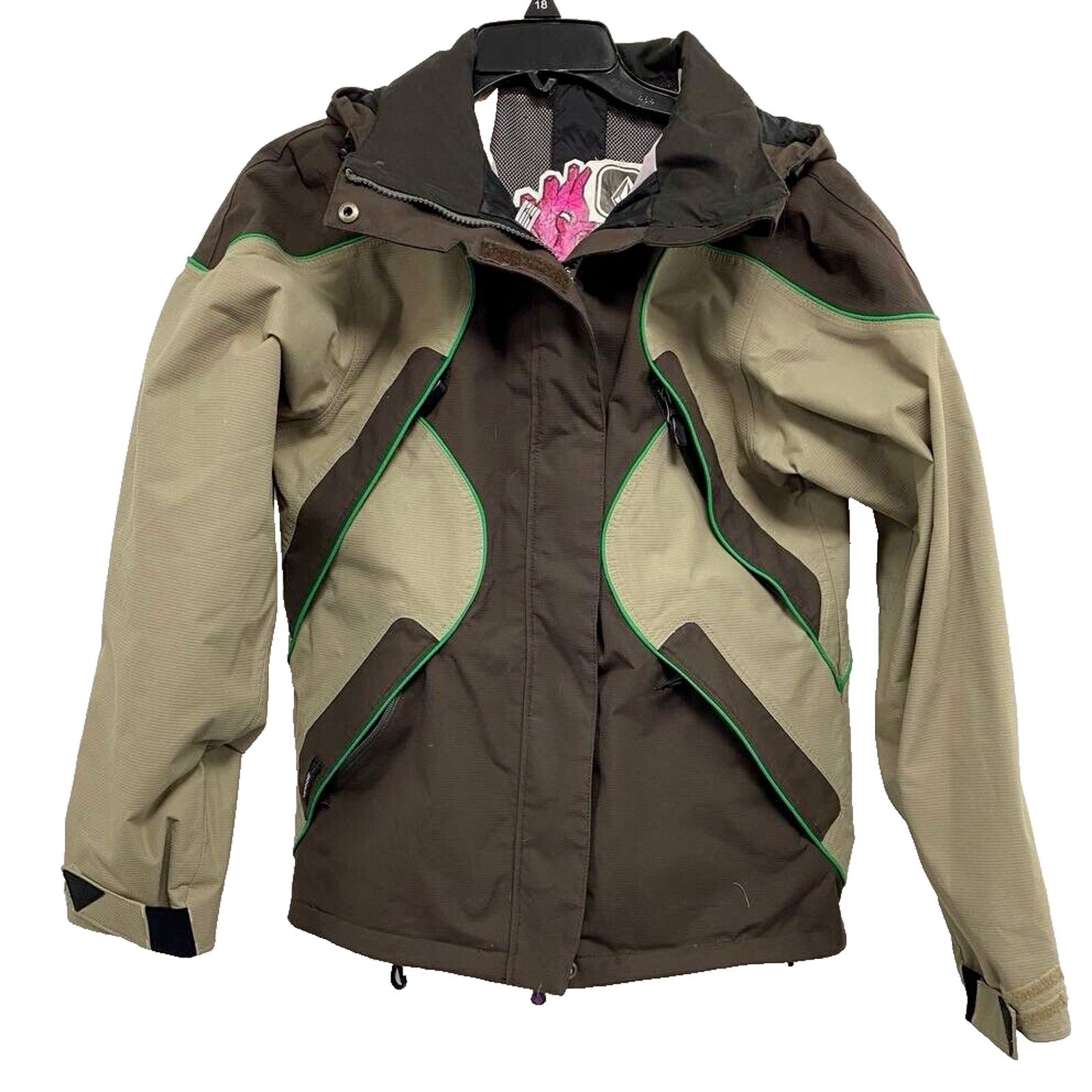 Volcom Volcom Nimbus Jacket Women Small Brown Green Ski Y2K A001473 Size S / US 4 / IT 40 - 1 Thumbnail
