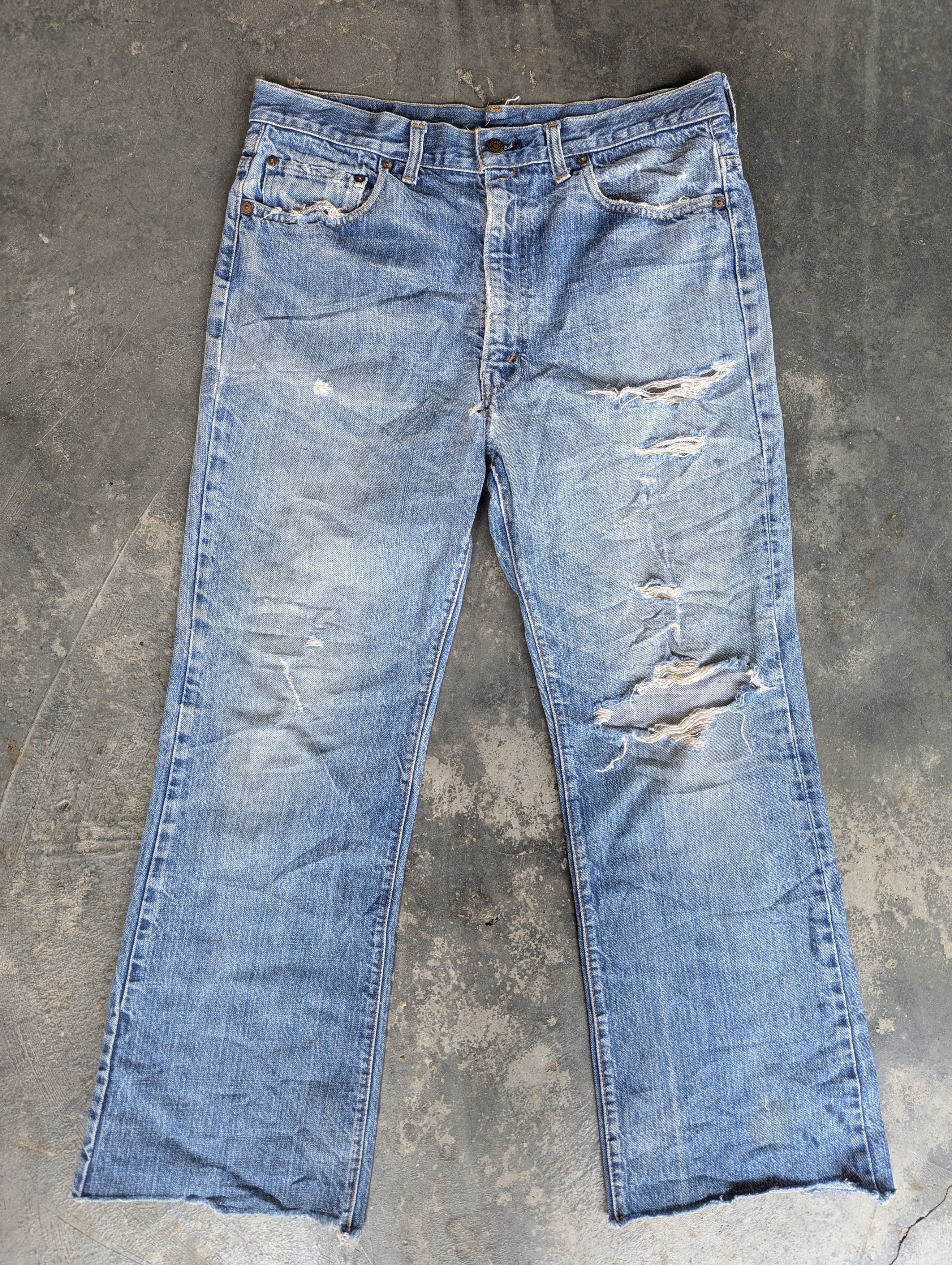 Levi's DISTRESSED 70/80s LEVIS 517 ZIP TALON 42 BUTTON NO 2 RED TAB Size US 34 / EU 50 - 1 Thumbnail