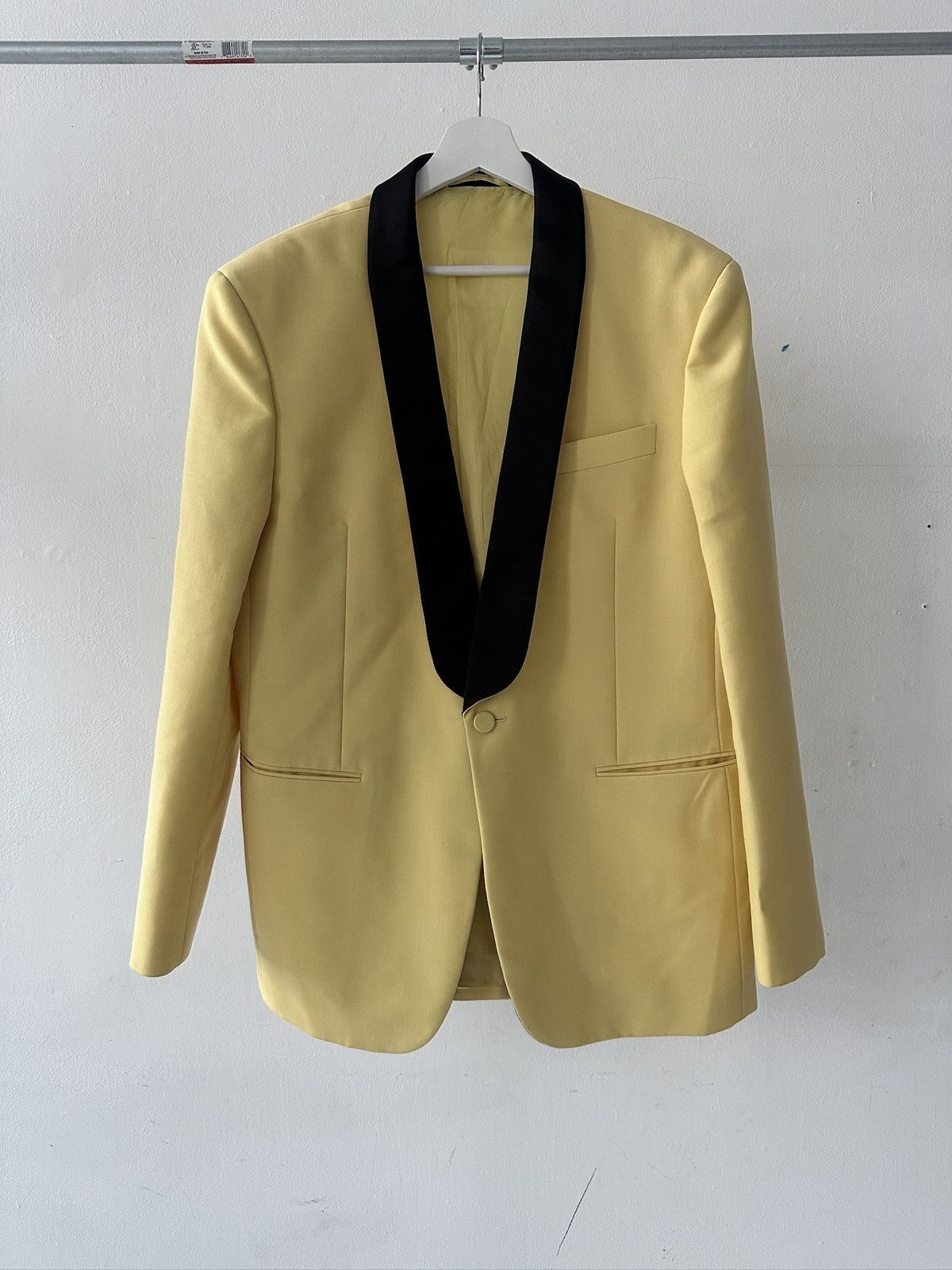 Calvin Klein 205W39NYC × Raf Simons Calvin Klein 205w39nyc Raf Simons Baby Yellow Tuxedo Jacket Size 48R - 4 Thumbnail