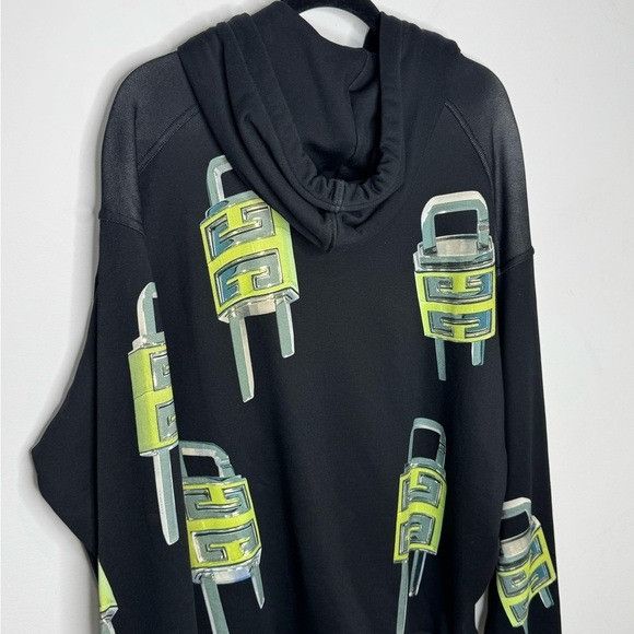 Givenchy Givenchy Oversized Hoodie 4G Lock Print Black Green Men’s La Size US L / EU 52-54 / 3 - 6 Thumbnail