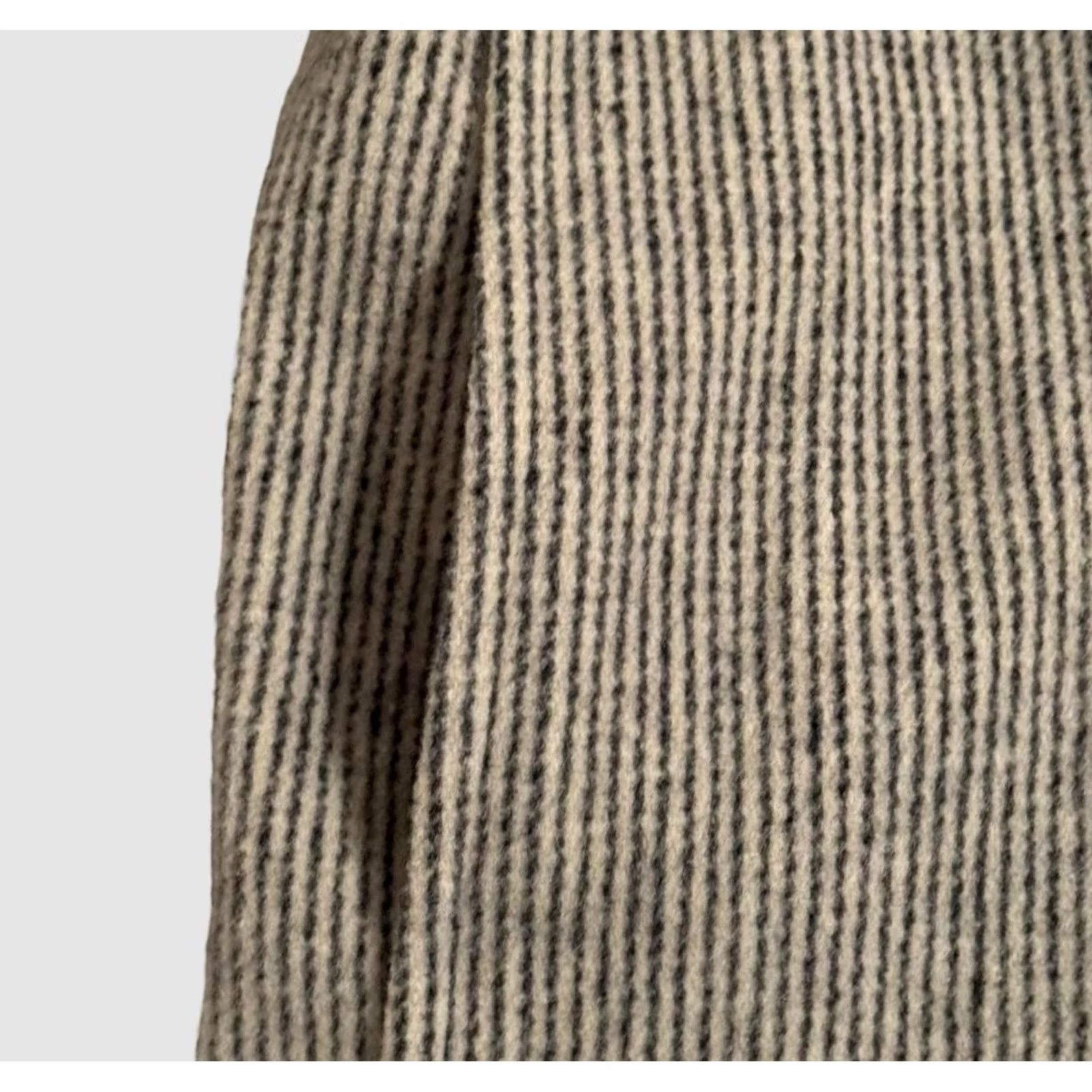 Vintage VINTAGE Herman Kay Coat Large Gray Wool Blend Striped Double Breasted 80s Womens Size L / US 10 / IT 46 - 4 Thumbnail