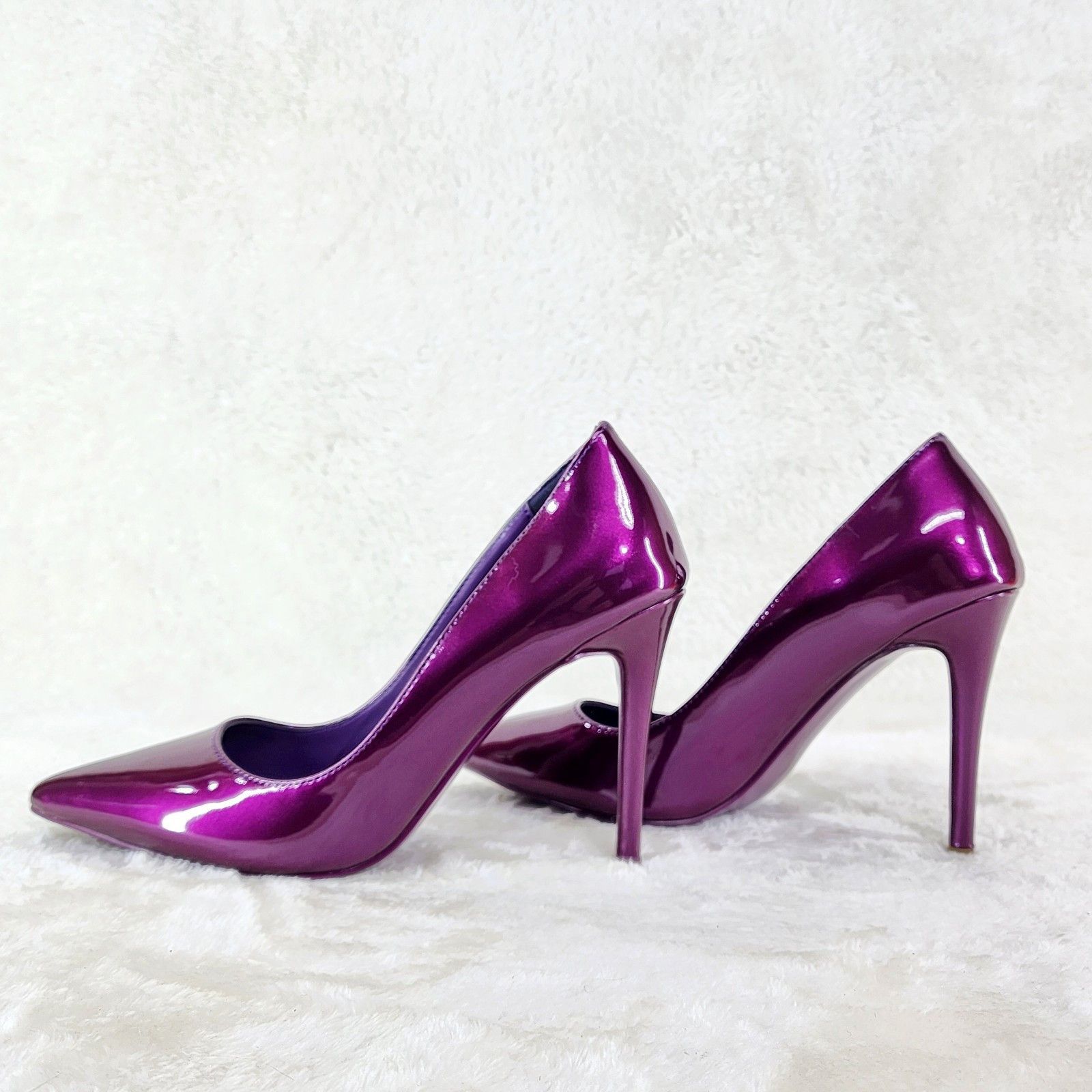 Other Fabio Violet Purple Patent 4" High Heel Shoes Pointy Toe Pum Size US 7 / IT 37 - 1 Thumbnail