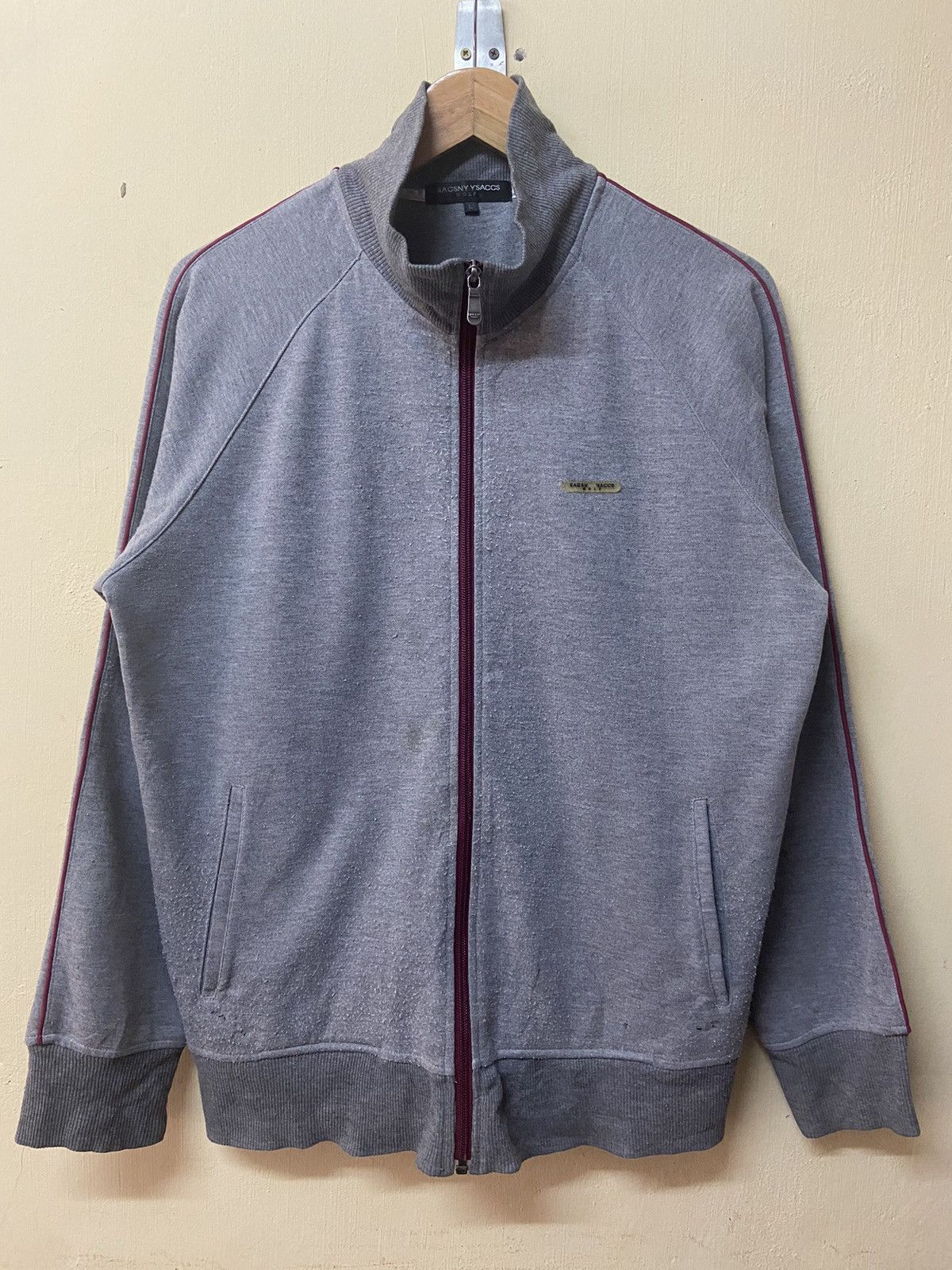 image of Yohji Yamamoto Sacsny Ysaccs Golf Sweater in Grey, Men's (Size Large)