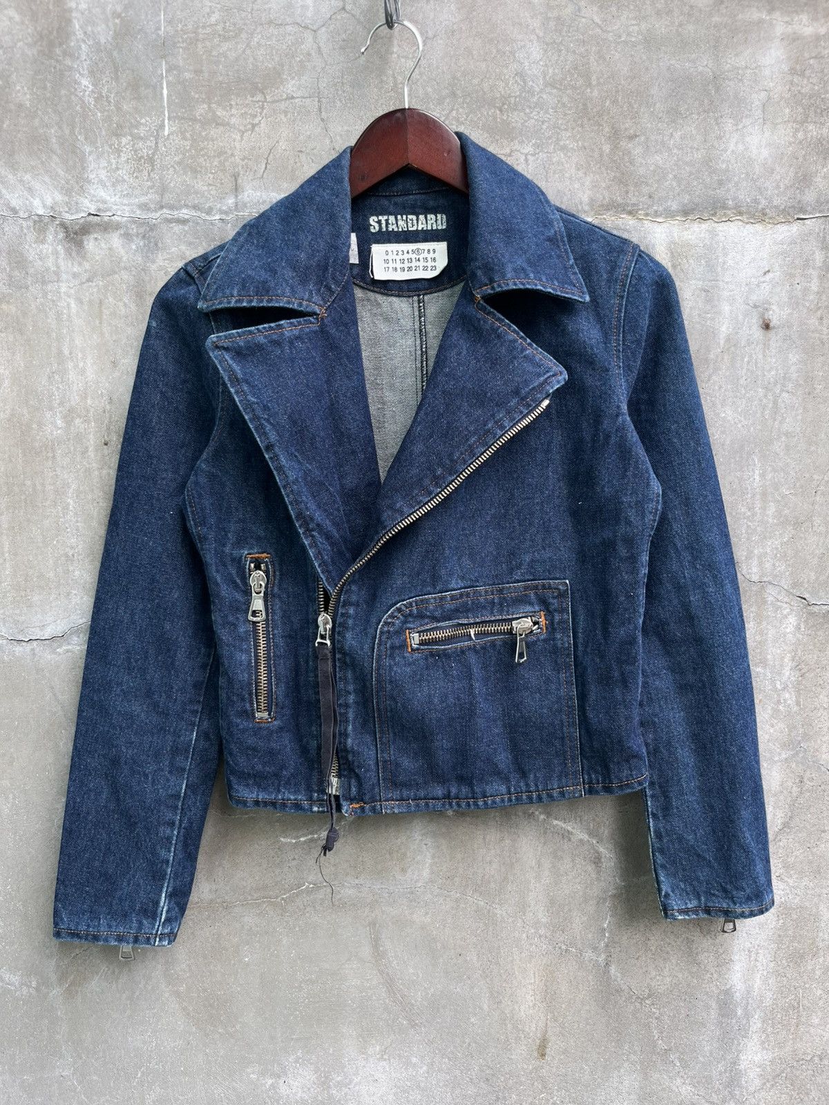 Maison Margiela Line 10 Denim Moto Jacket Size XS / US 0-2 / IT 36-38 - 1 Thumbnail