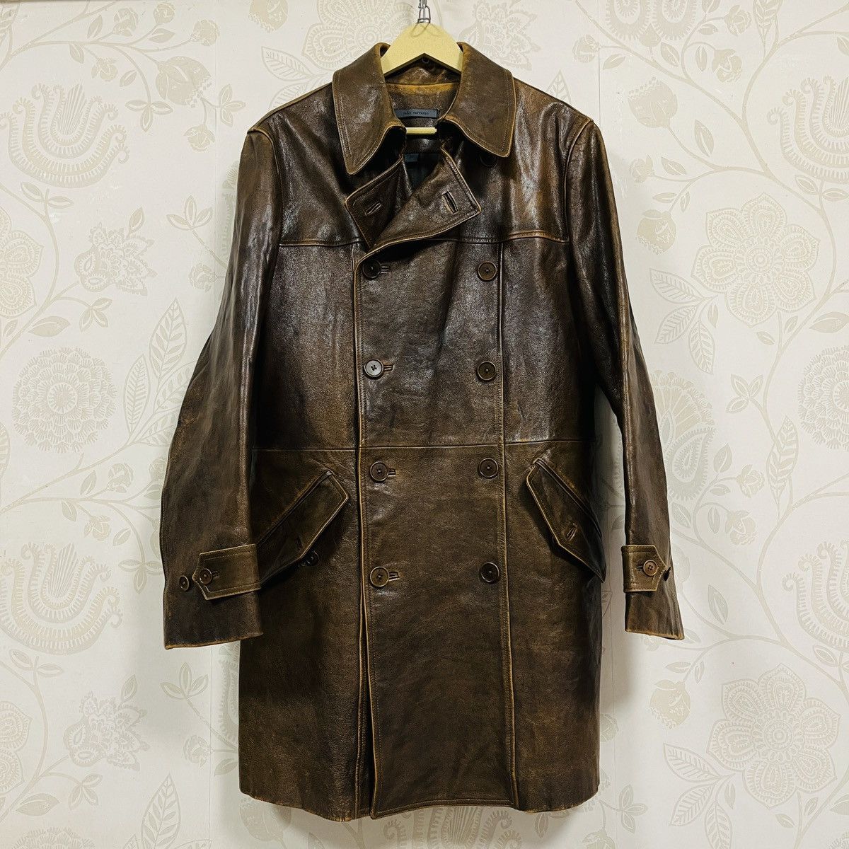 Genuine Leather × John Varvatos JOHN VARVATOS GOAT LEATHER TRENCH COAT ITALY SIZE 52 Size US L / EU 52-54 / 3 - 5 Thumbnail