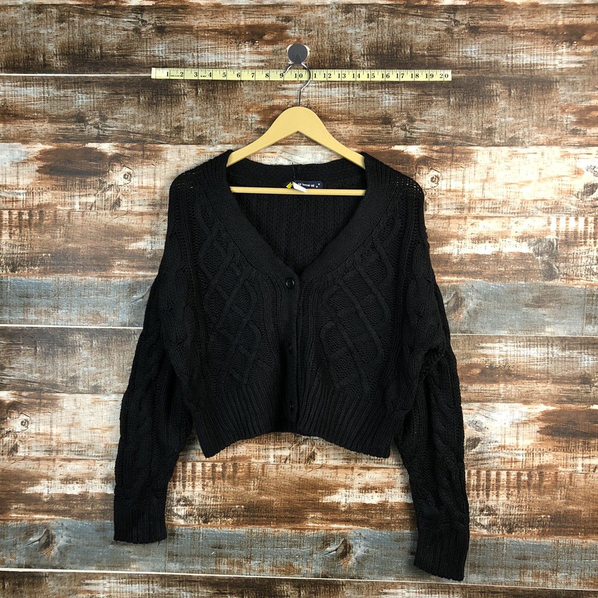 Homespun Knitwear As Know As Black croptop Cardigan Knitwear #A2324 Size L / US 10 / IT 46 - 1 Thumbnail