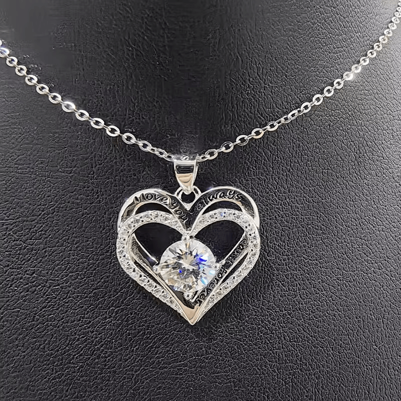 Other Sterling Silver Heart Moissanite Necklace Size ONE SIZE - 6 Thumbnail
